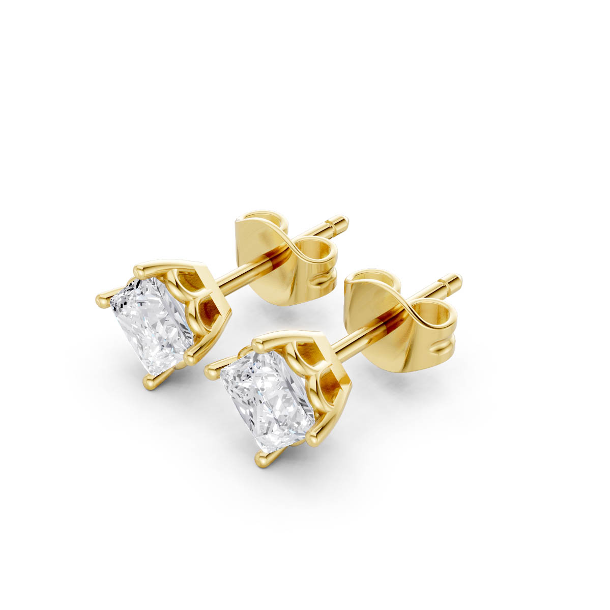 Princess Diamond Stud Earrings view 2