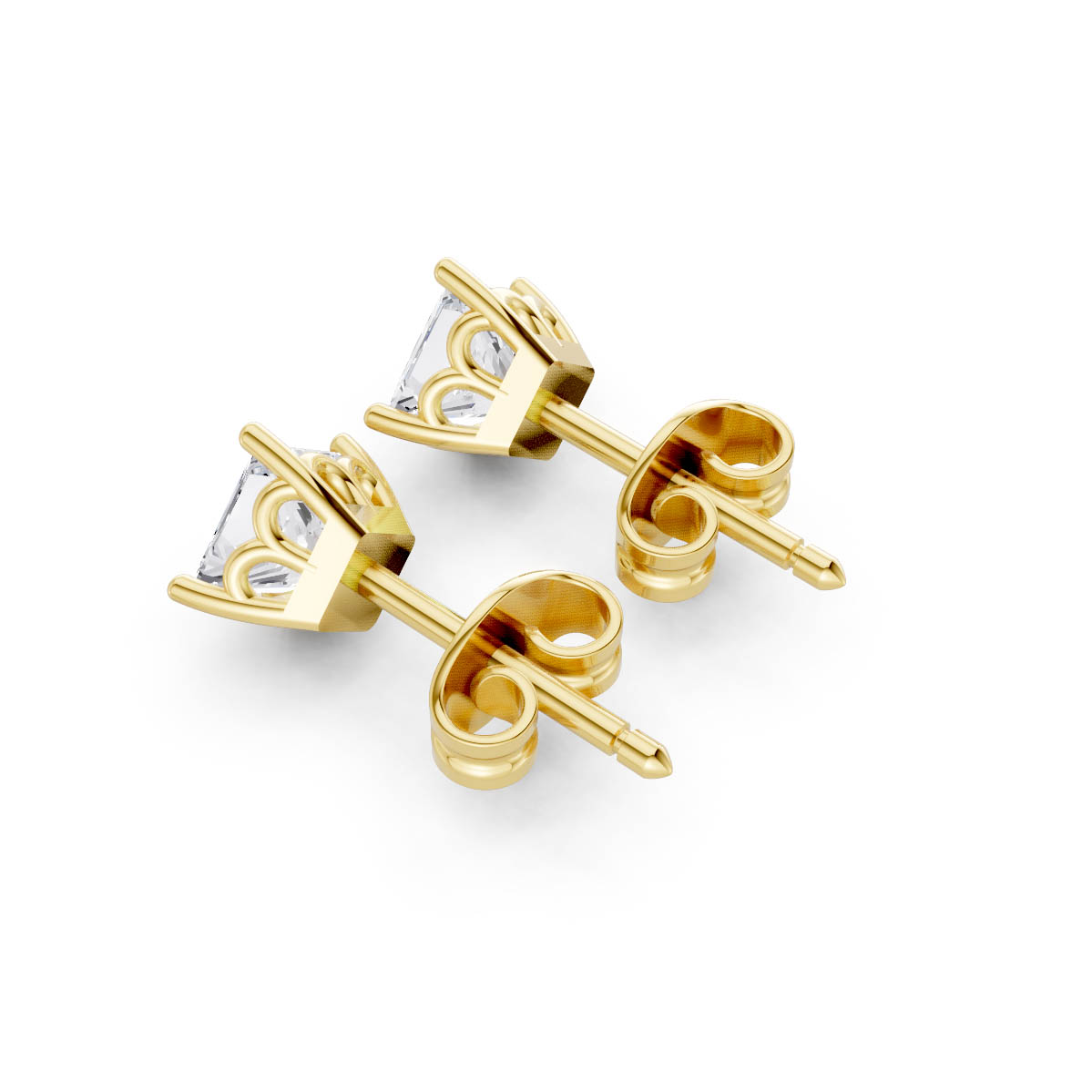 Princess Diamond Stud Earrings view 3