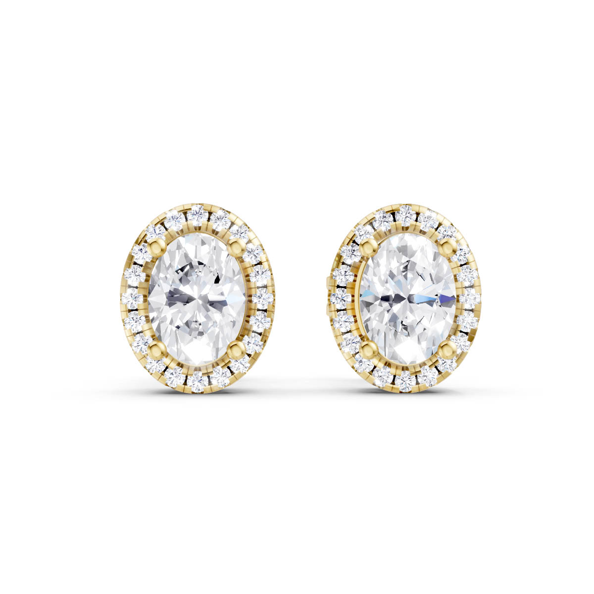 Oval Halo Stud Earrings