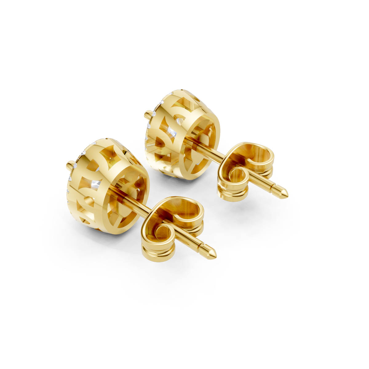 Oval Halo Stud Earrings view 3