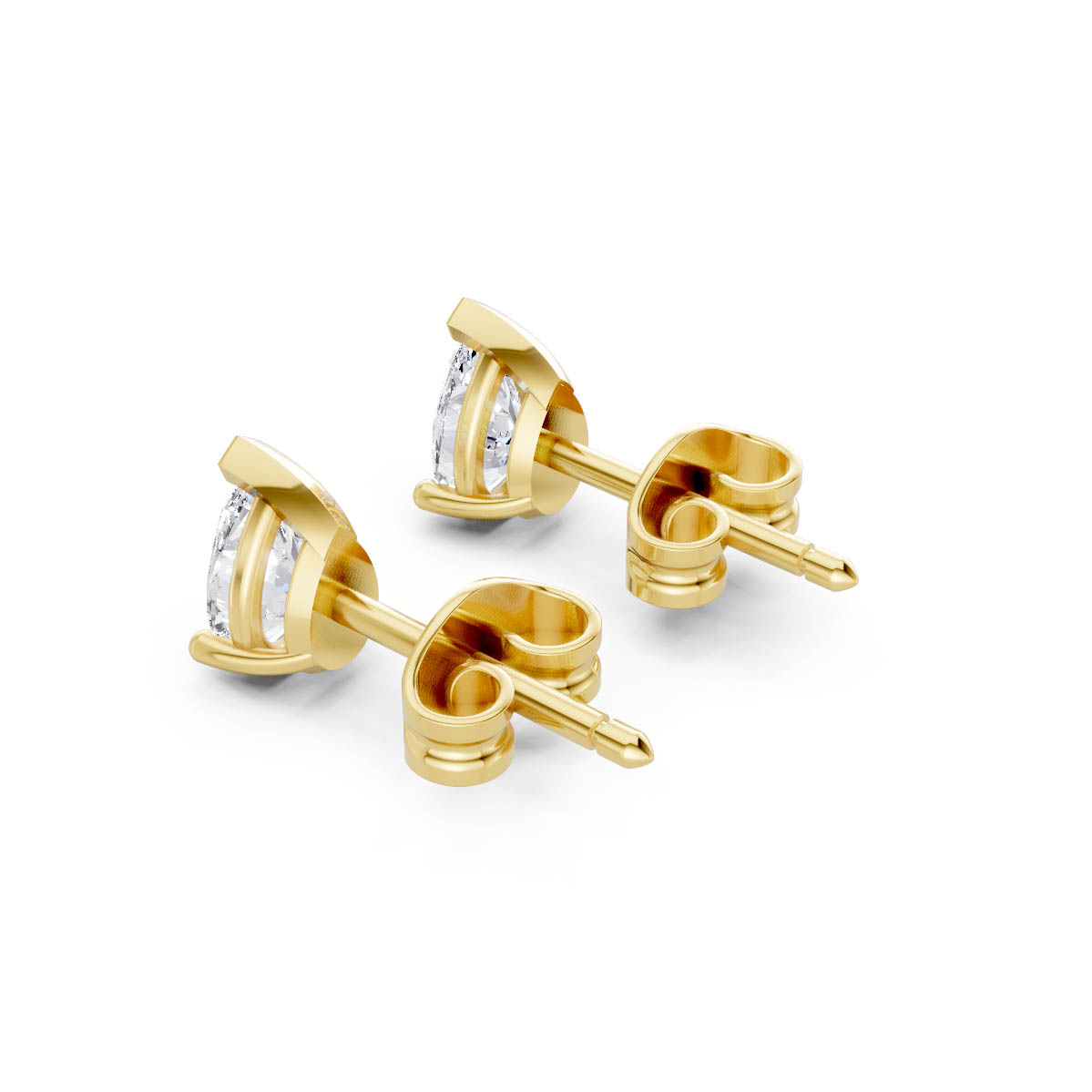 Pear Diamond Stud Earrings view 3