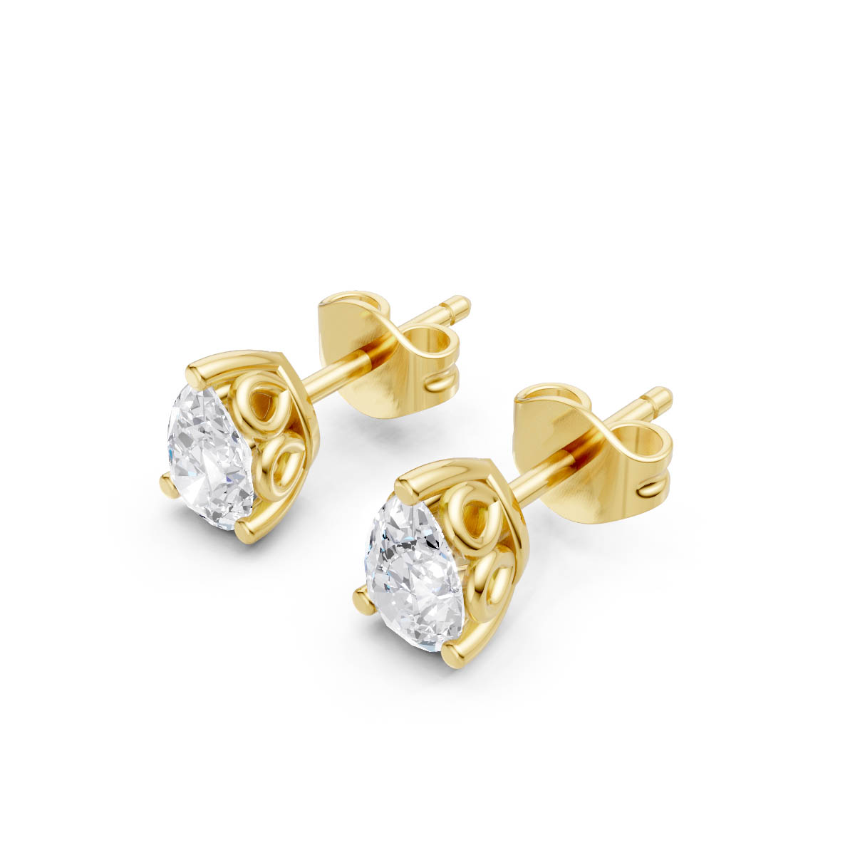 Pear Solitaire Spark Stud view 2