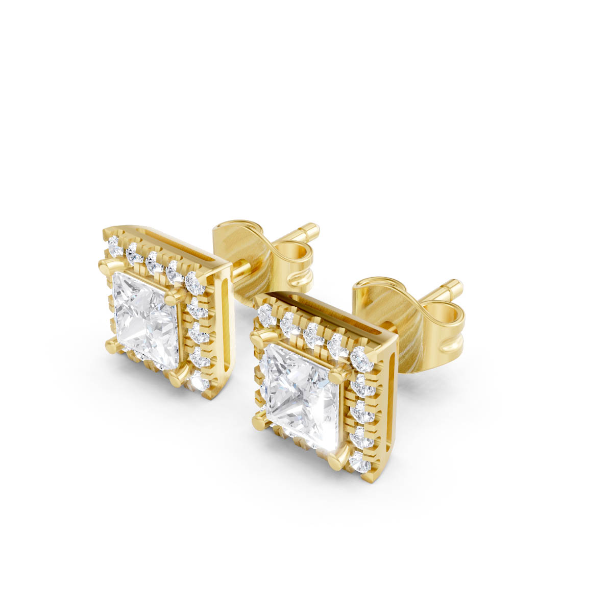 Princess Halo Stud Earrings view 2