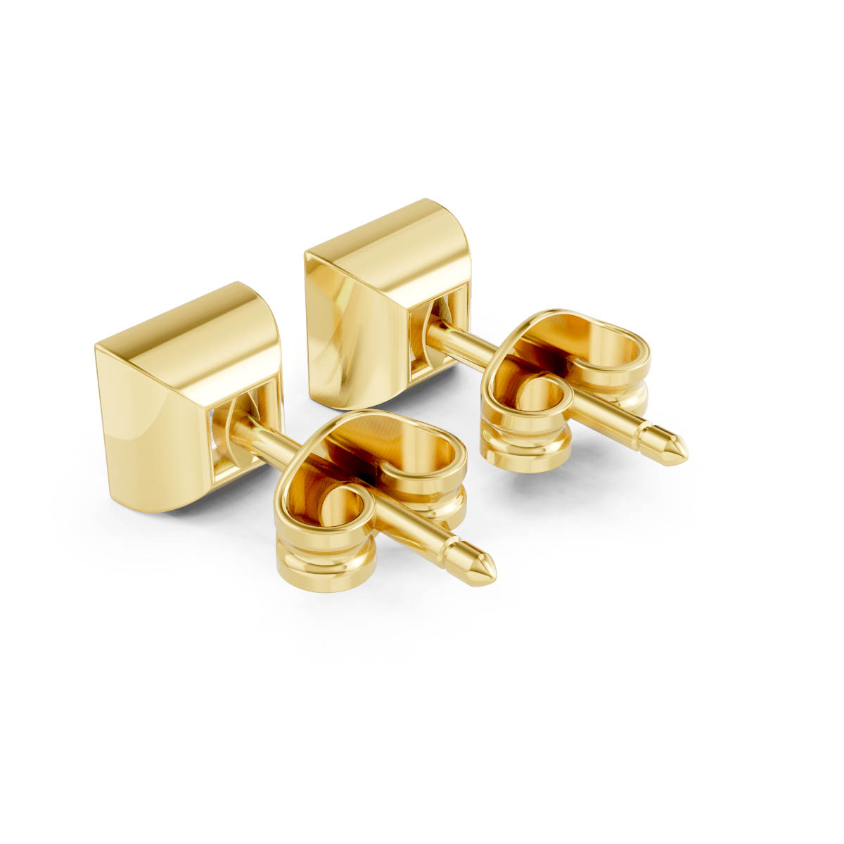Princess Bezel Stud Earrings view 3