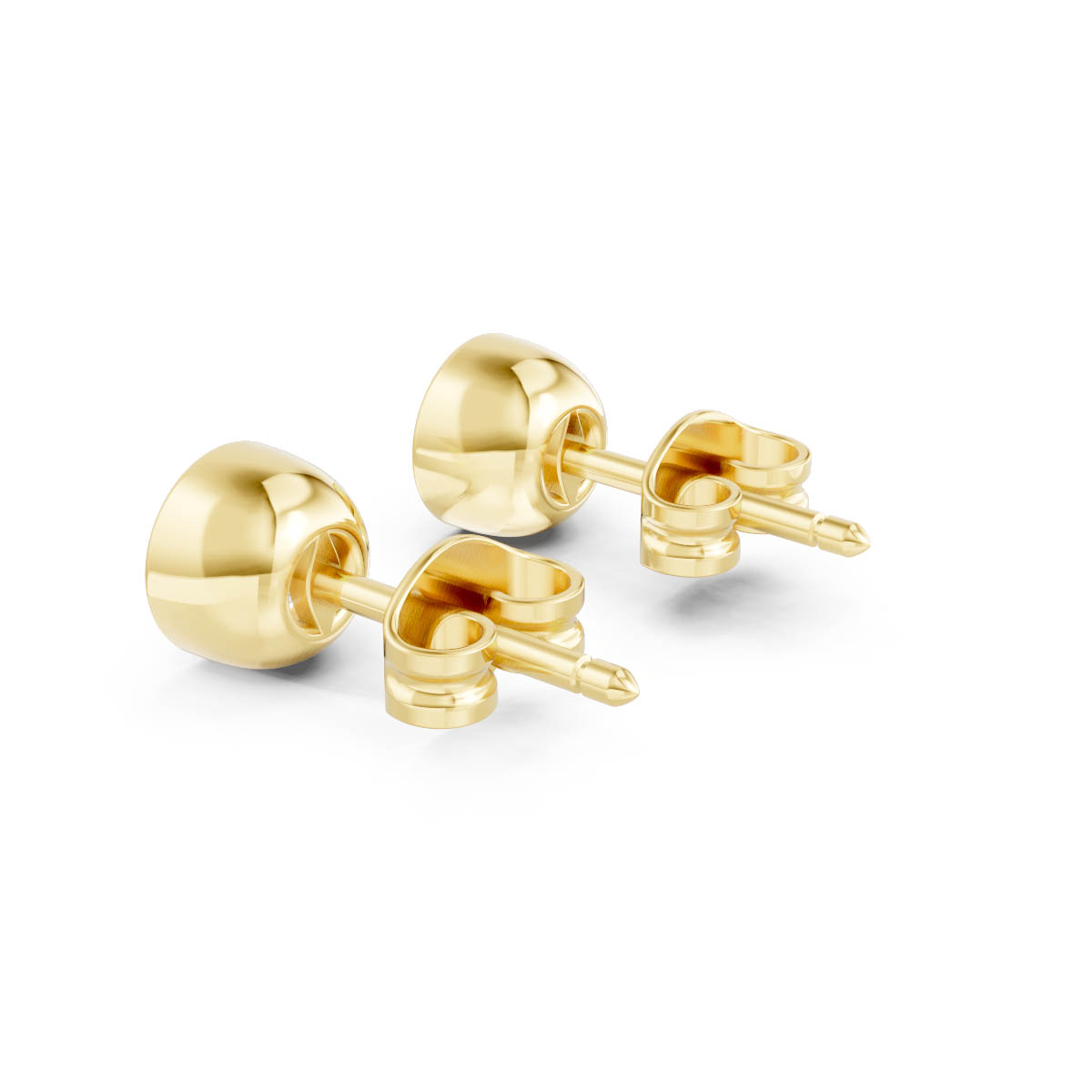 Round Bezel Stud Earrings view 3