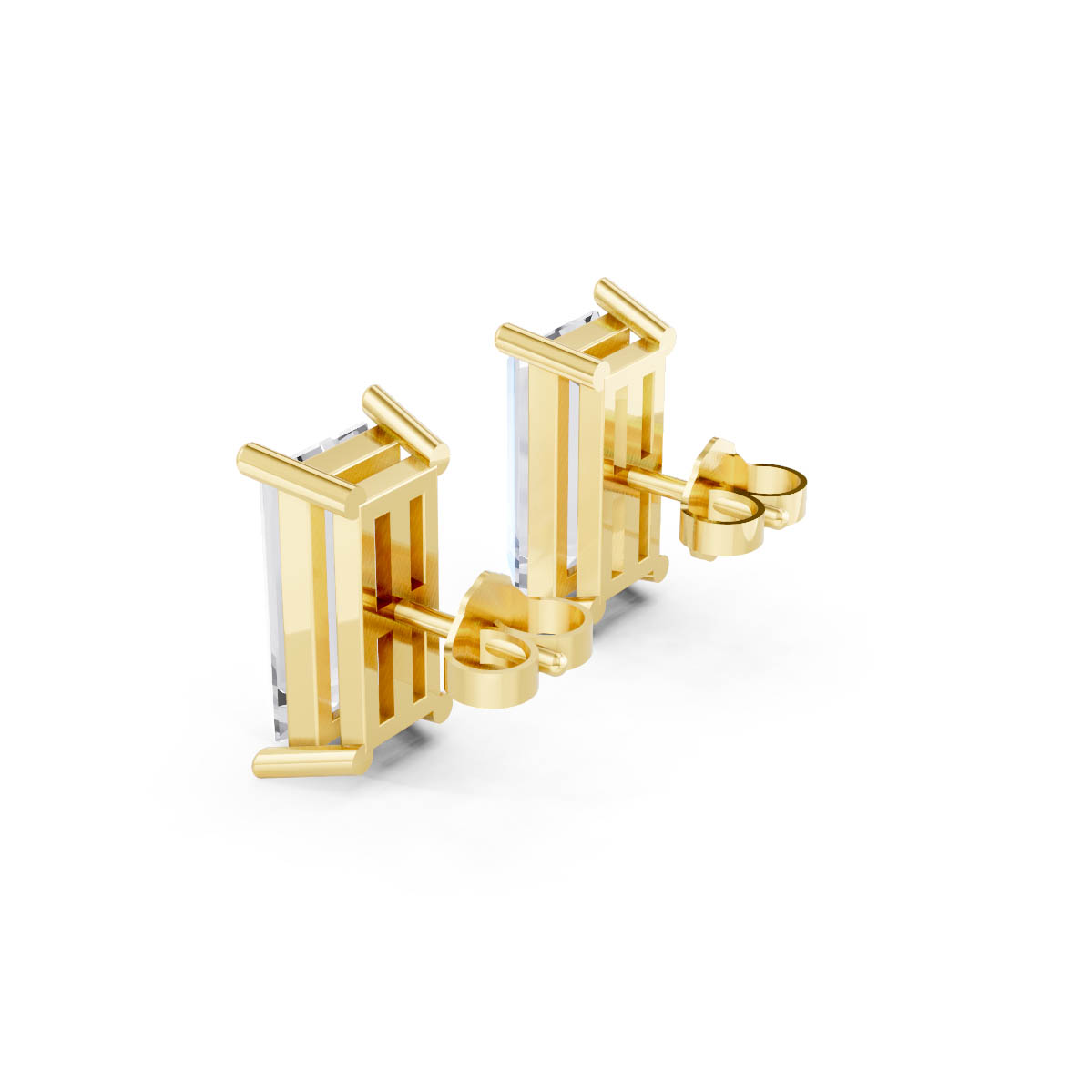 Emerald Cut Crystal Studs view 3