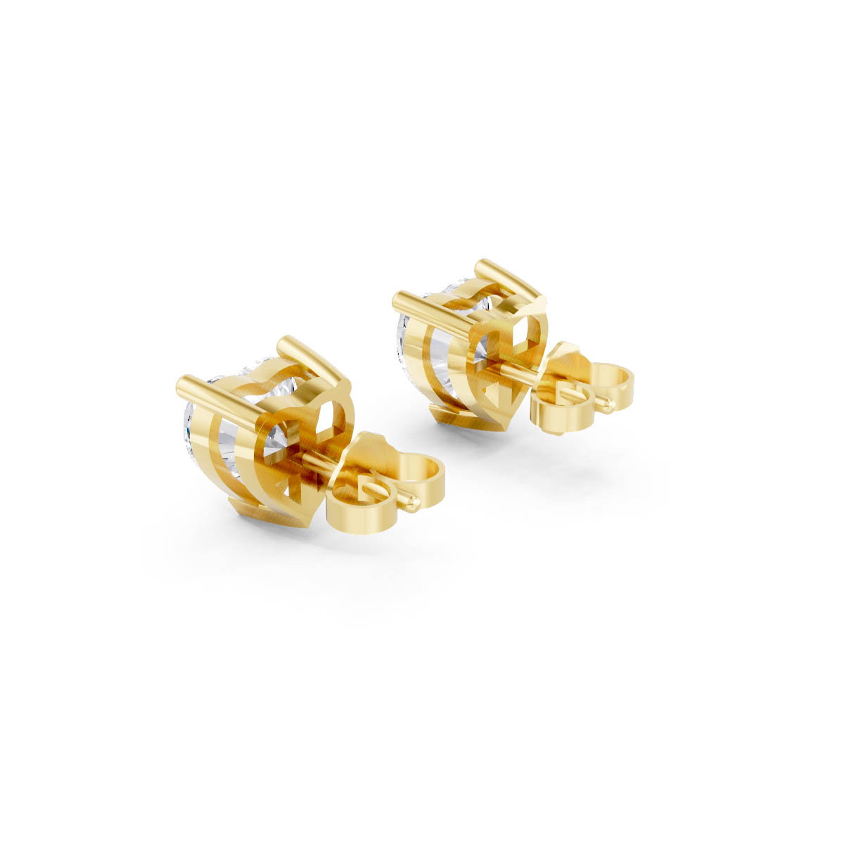 Heart Shaped Stud Earrings view 3