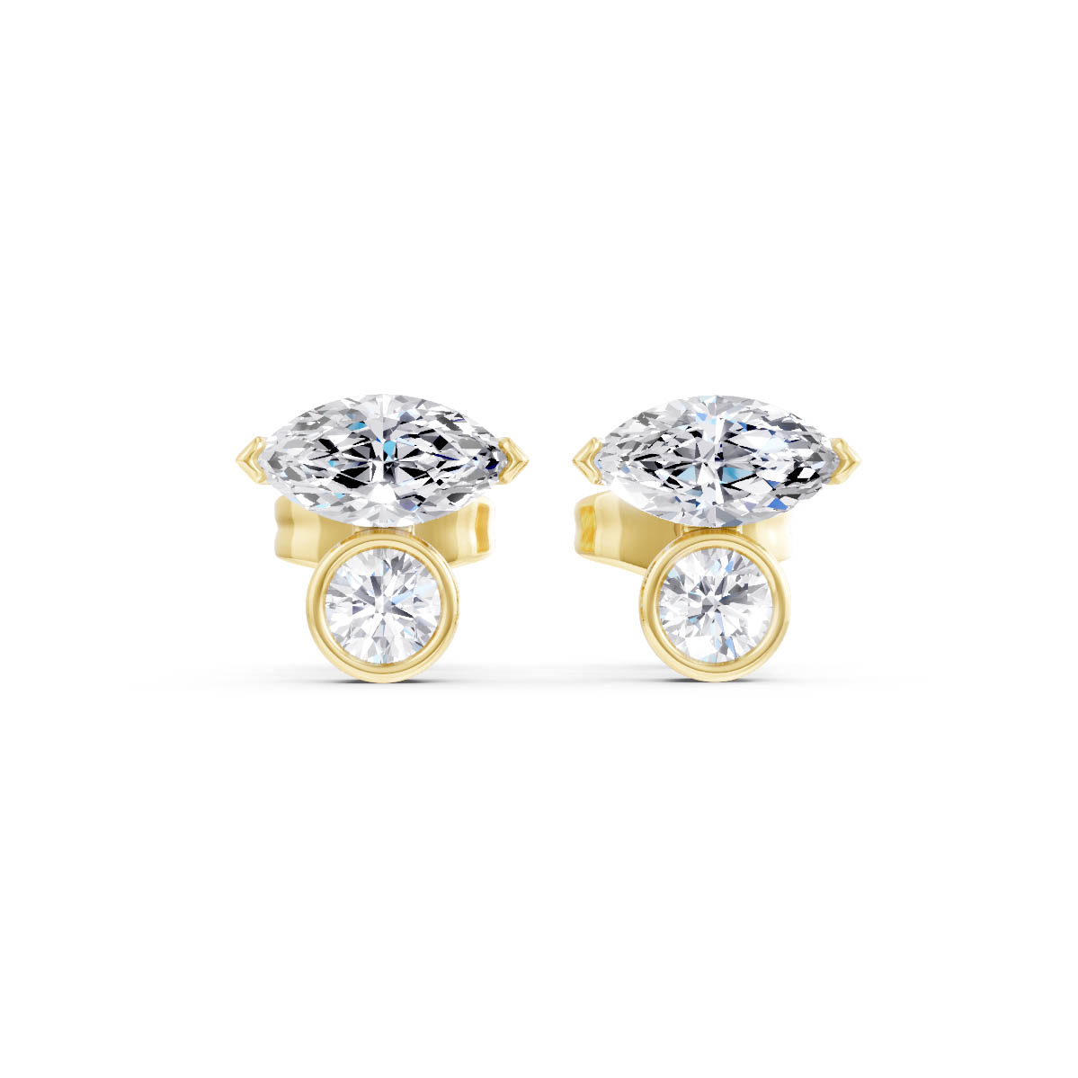 Two-Stone Diamond Stud Earrings