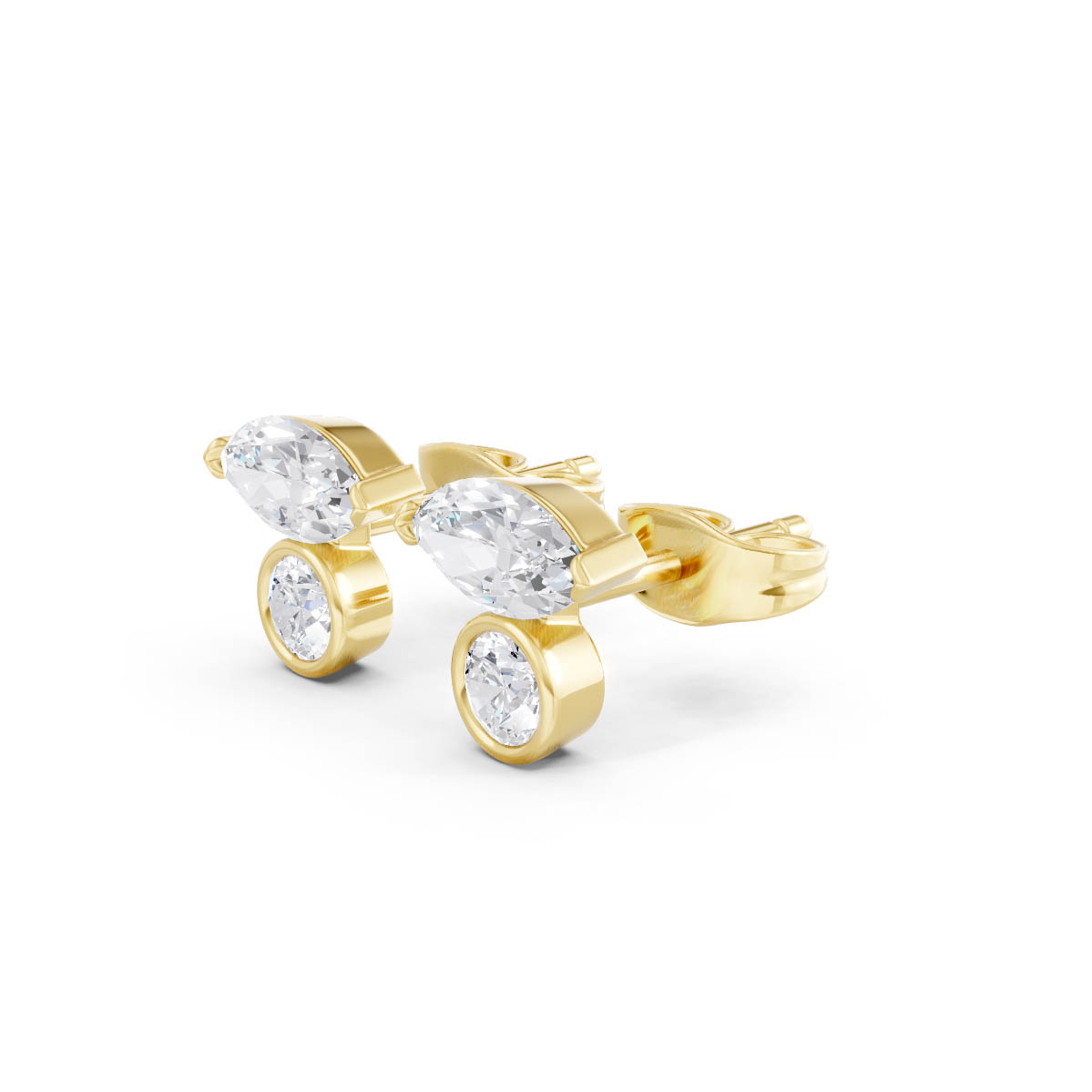 Two-Stone Diamond Stud Earrings view 2