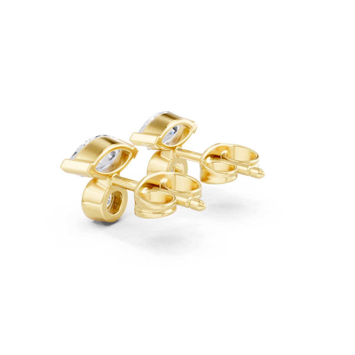 Two-Stone Diamond Stud Earrings view 3