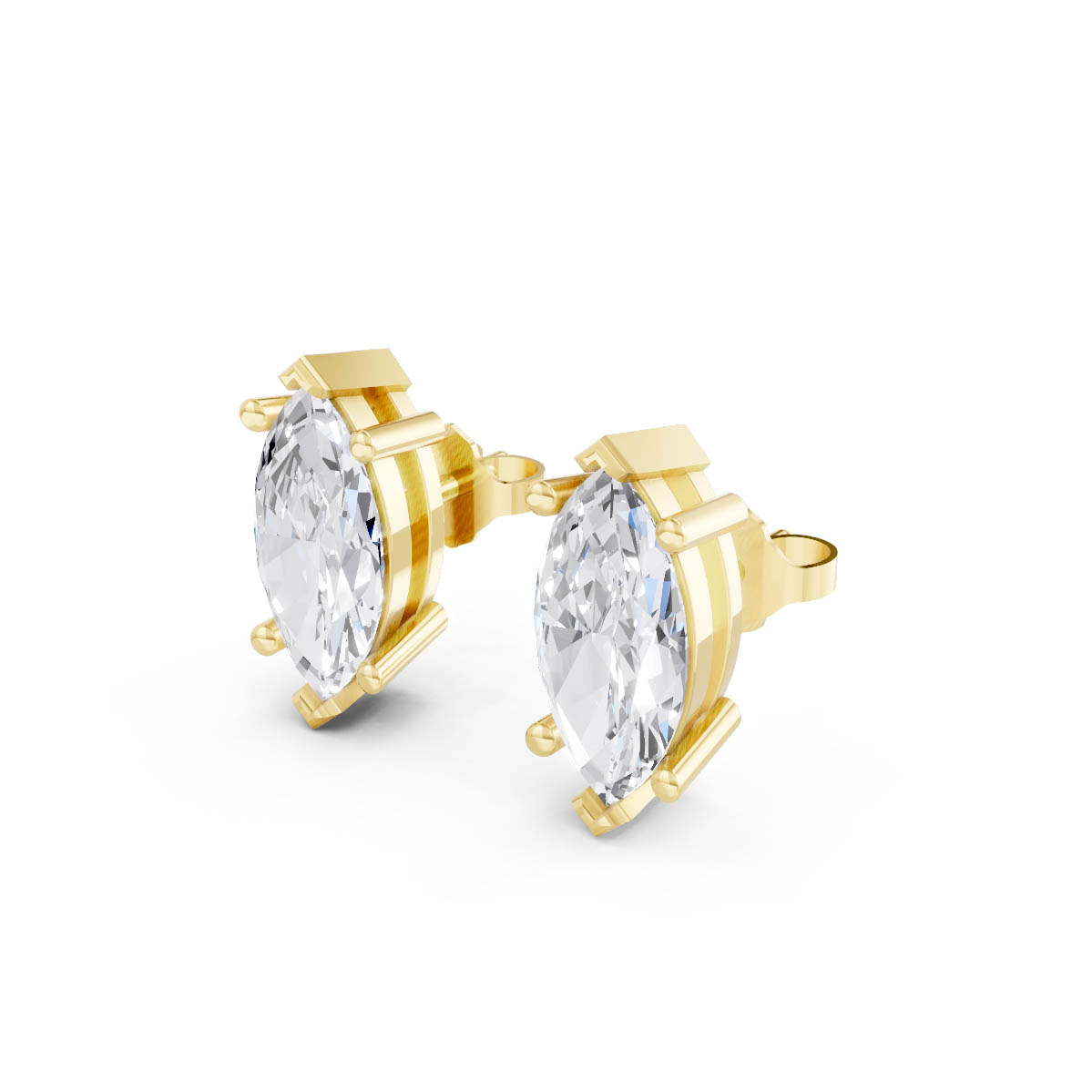 Marquise Diamond Stud Earrings view 2