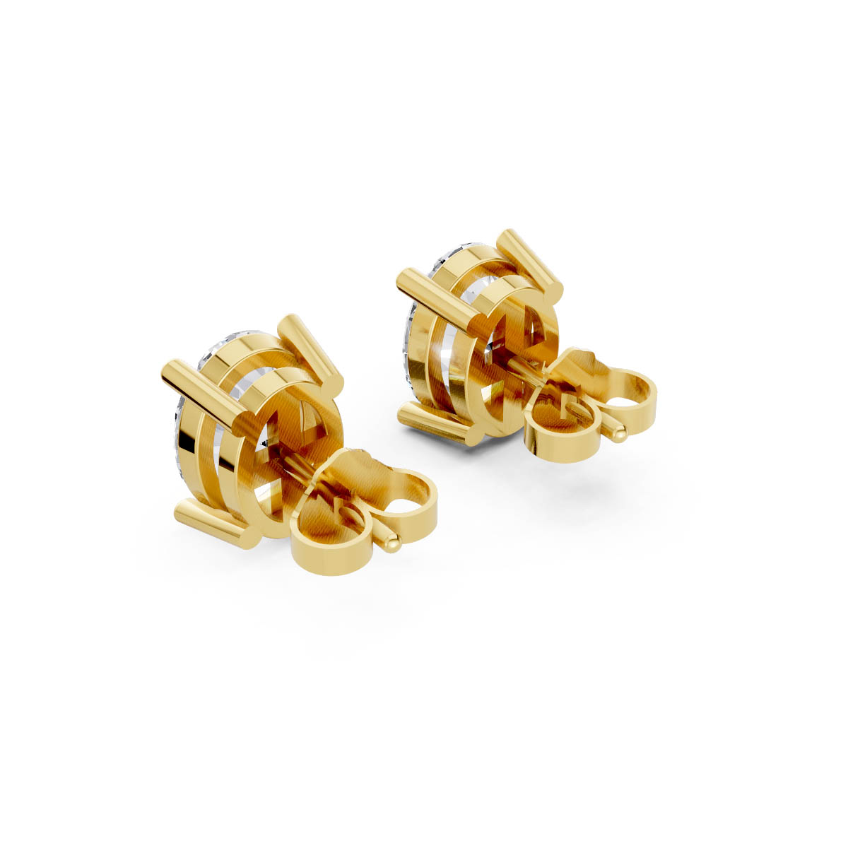 Oval Diamond Stud Earrings view 3