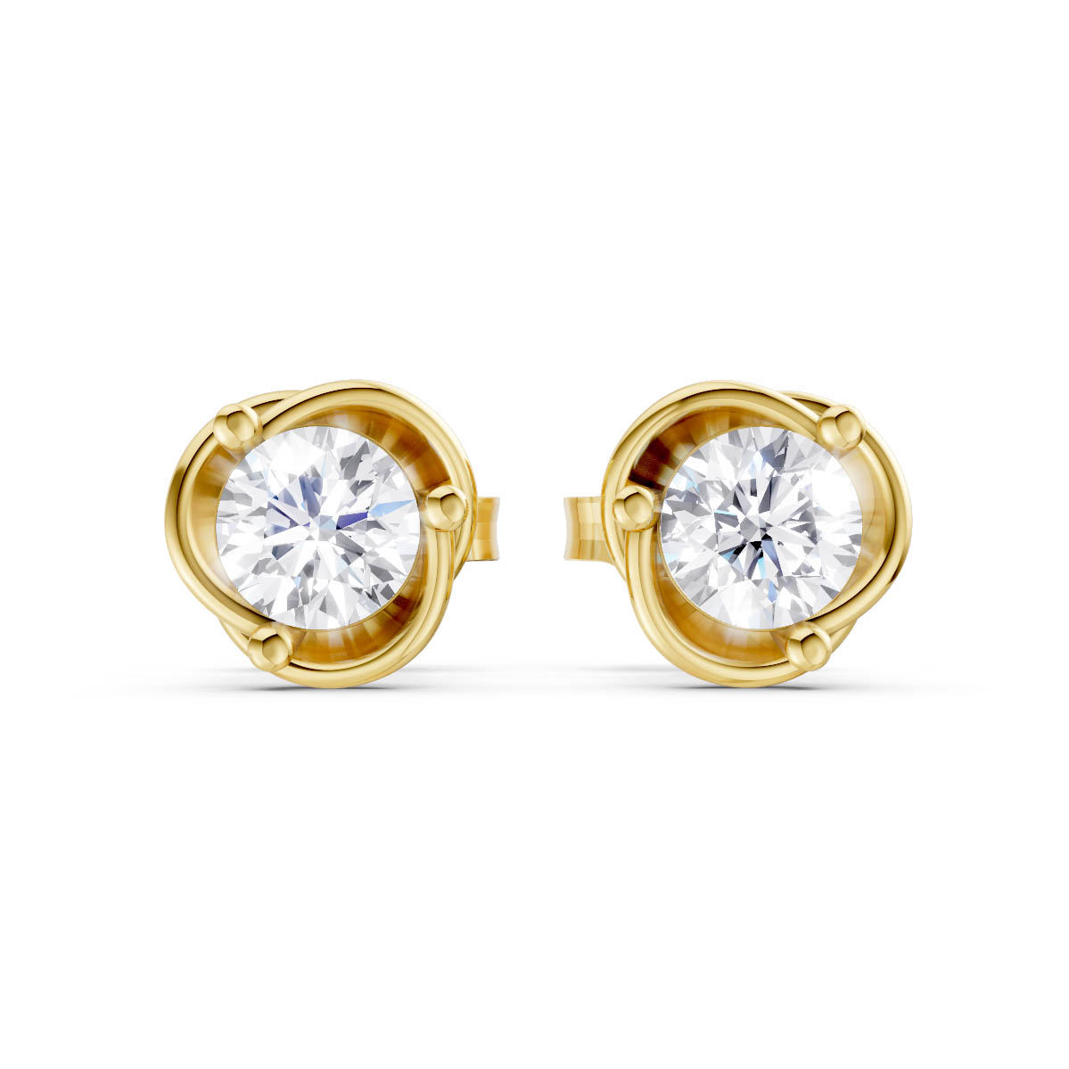 Round Diamond Halo Earrings