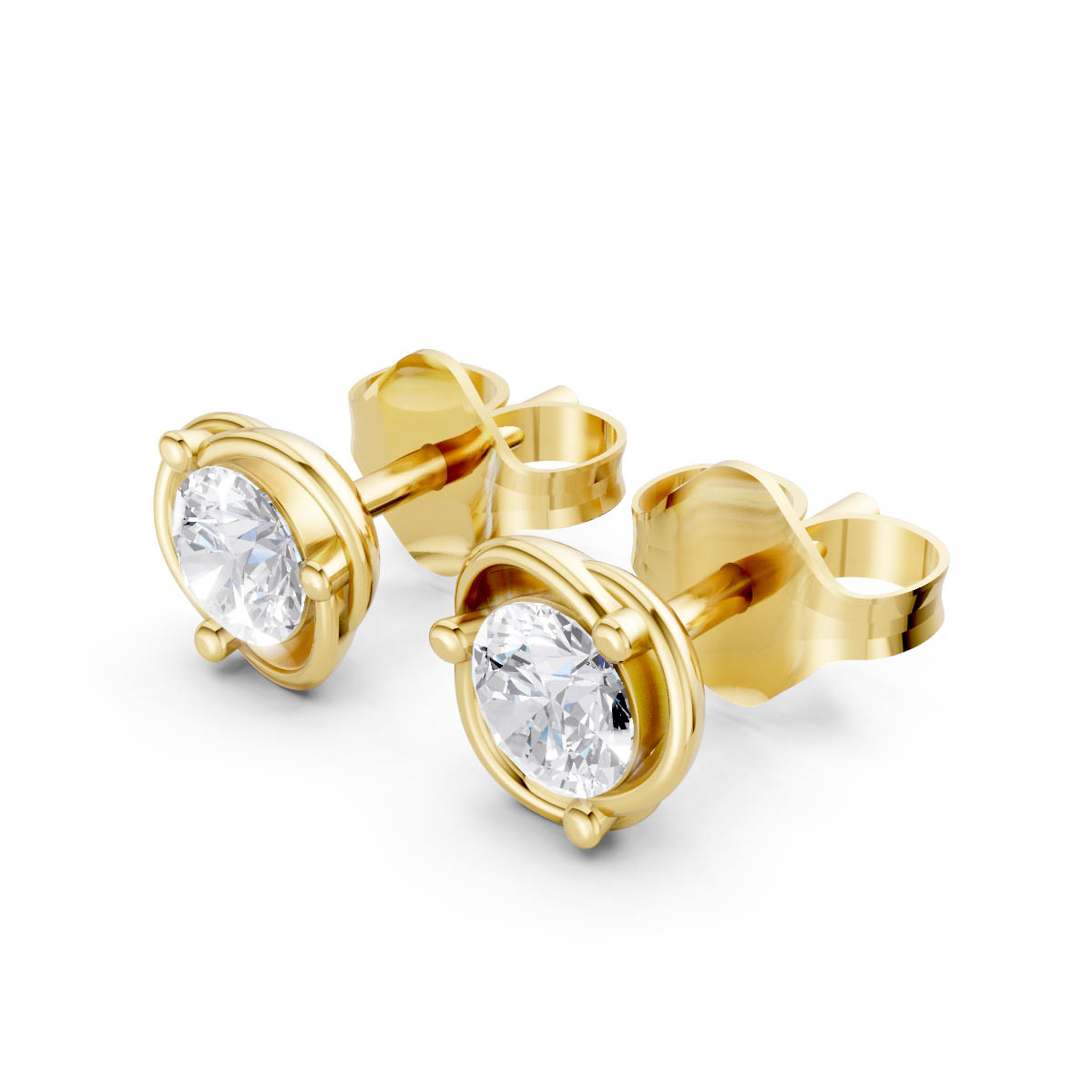 Round Diamond Halo Earrings view 2