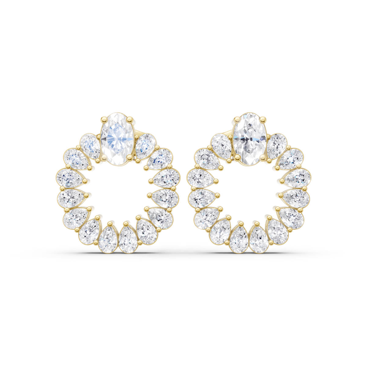 Diamond Open Circle Earrings
