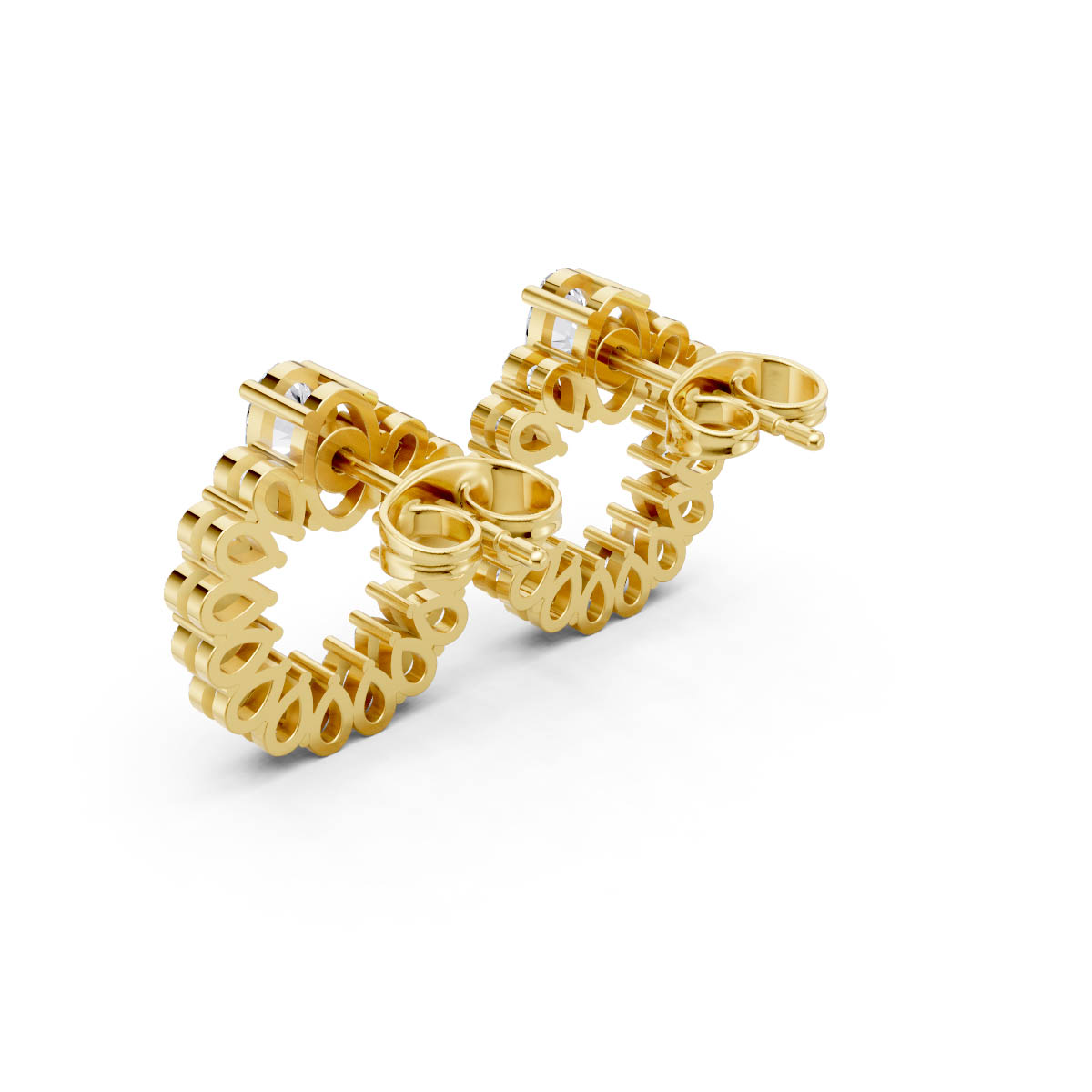 Diamond Open Circle Earrings view 3