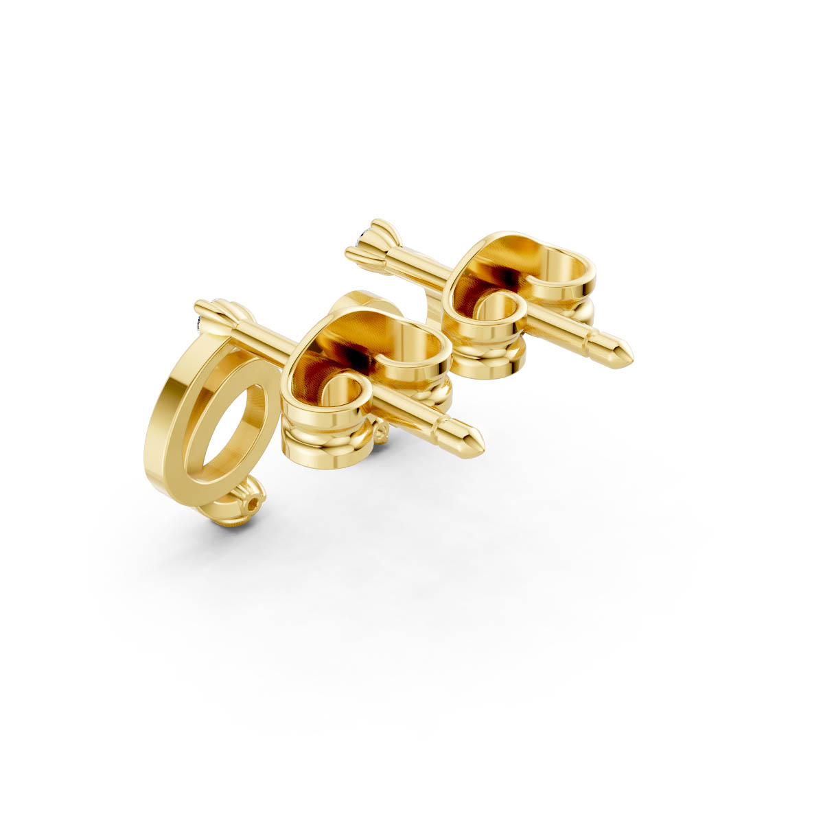 Diamond Swirl Stud Earrings view 3