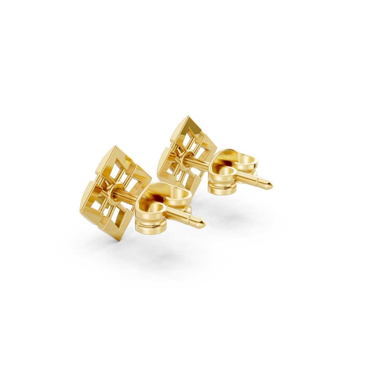Geometric Diamond Stud Earrings view 3