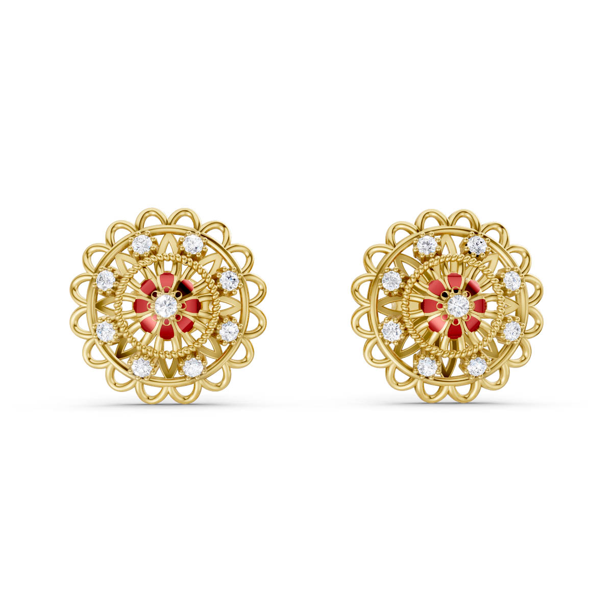 Intricate Gold Mandala Earrings