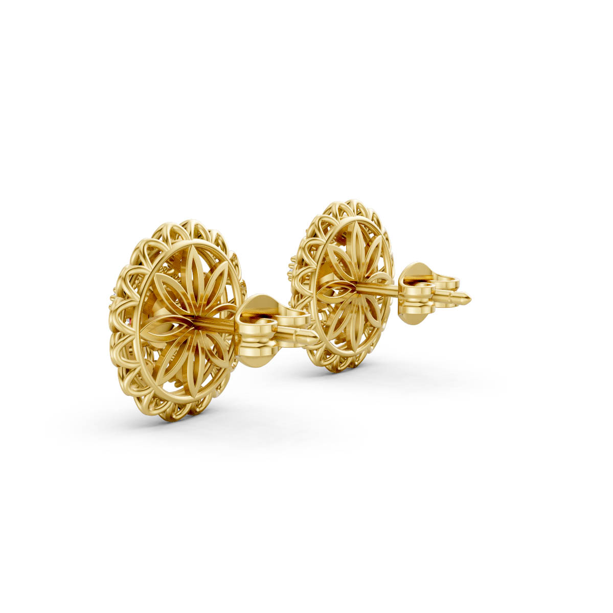 Intricate Gold Mandala Earrings view 3