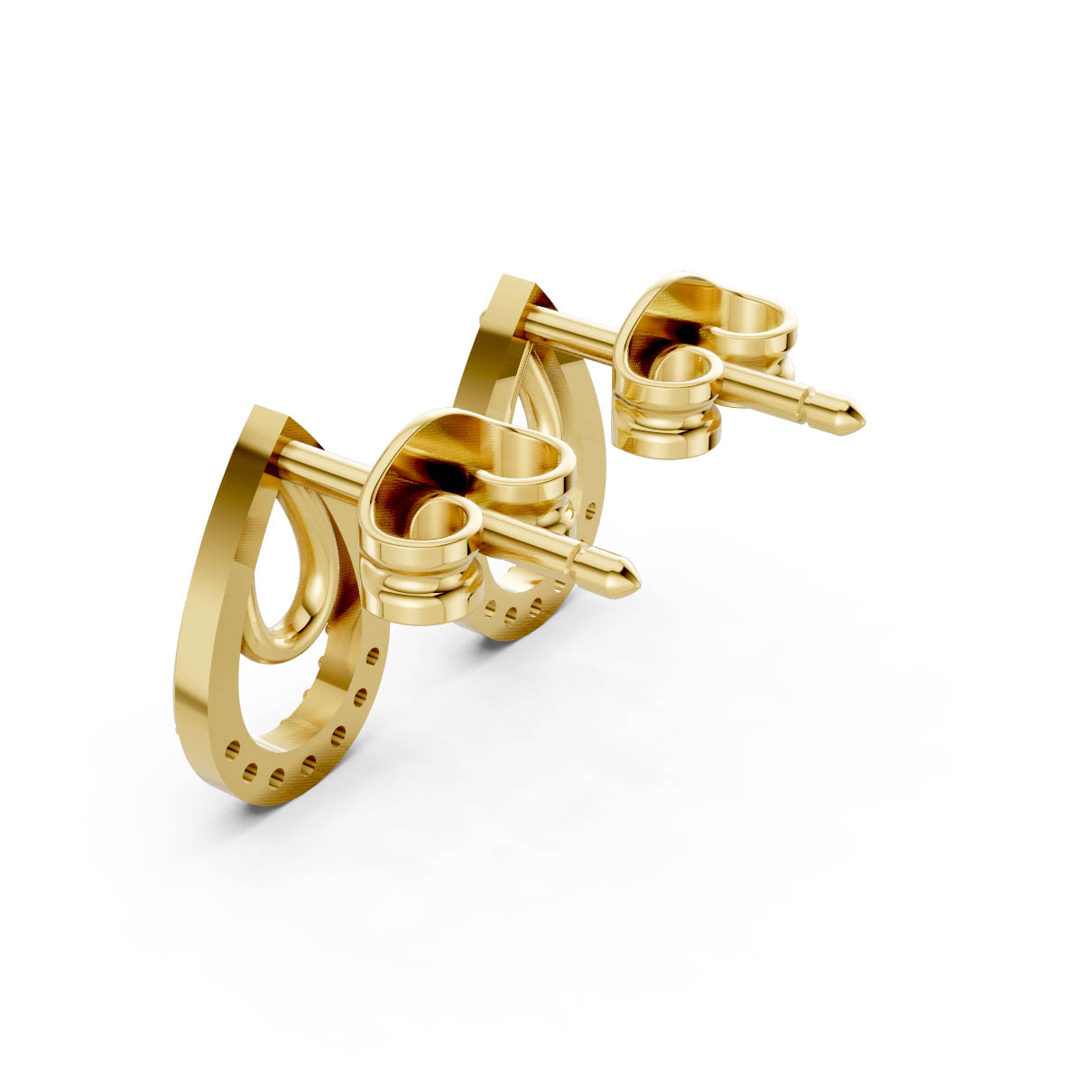 Gold Teardrop Loop Earrings view 3