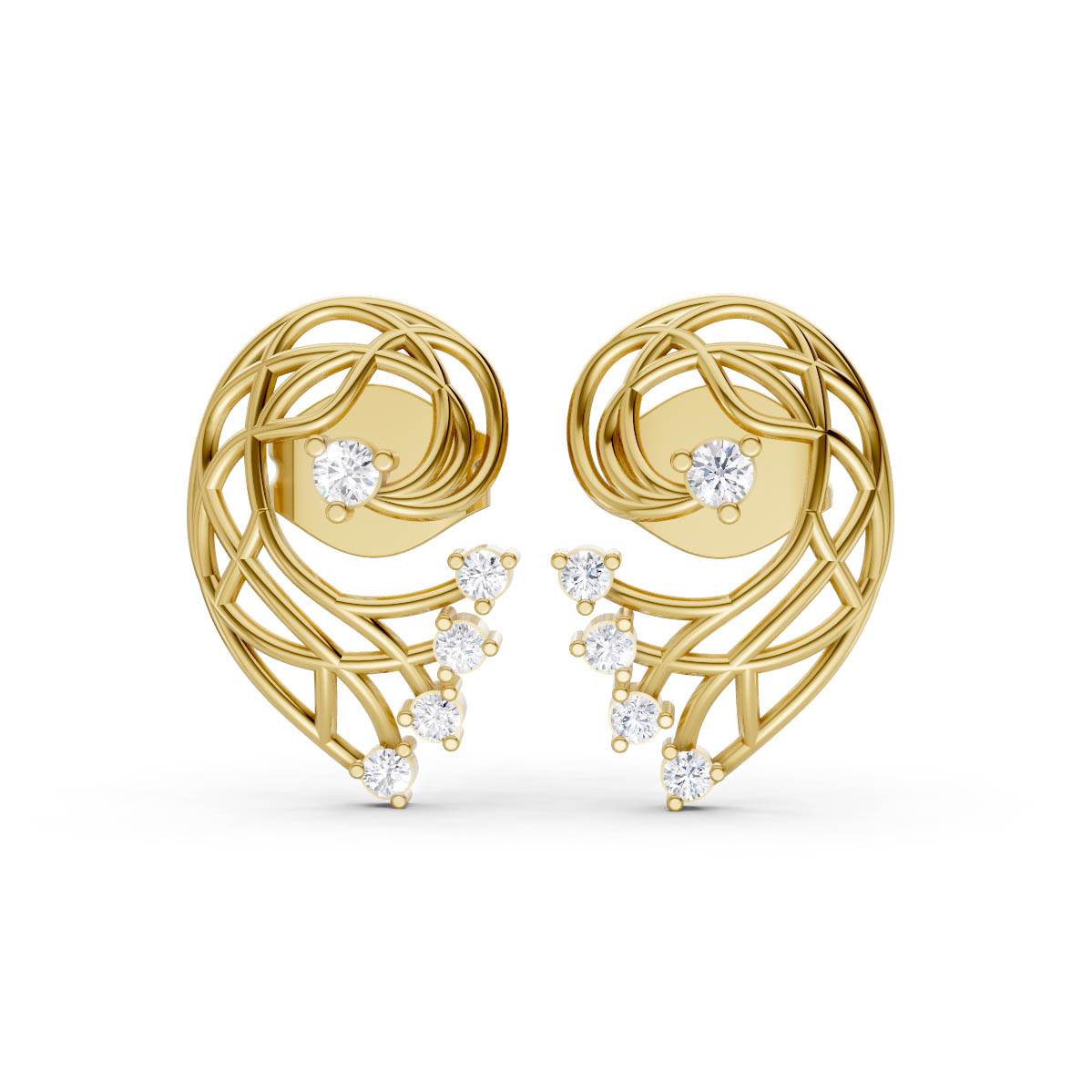 Gold Filigree Swirl Earrings