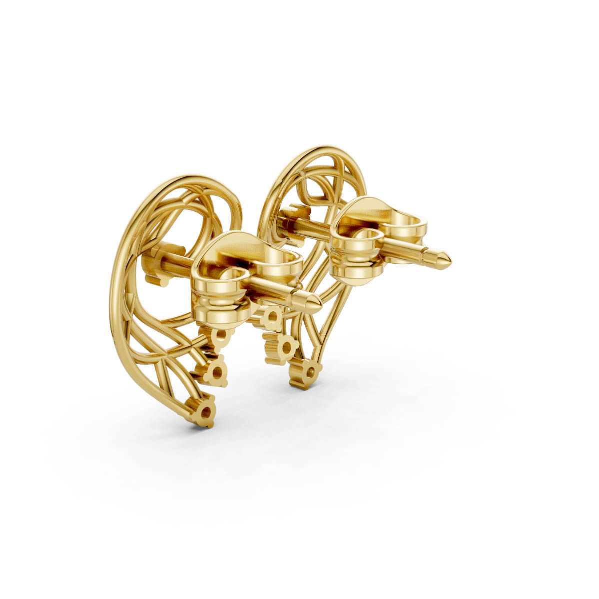 Gold Filigree Swirl Earrings view 3