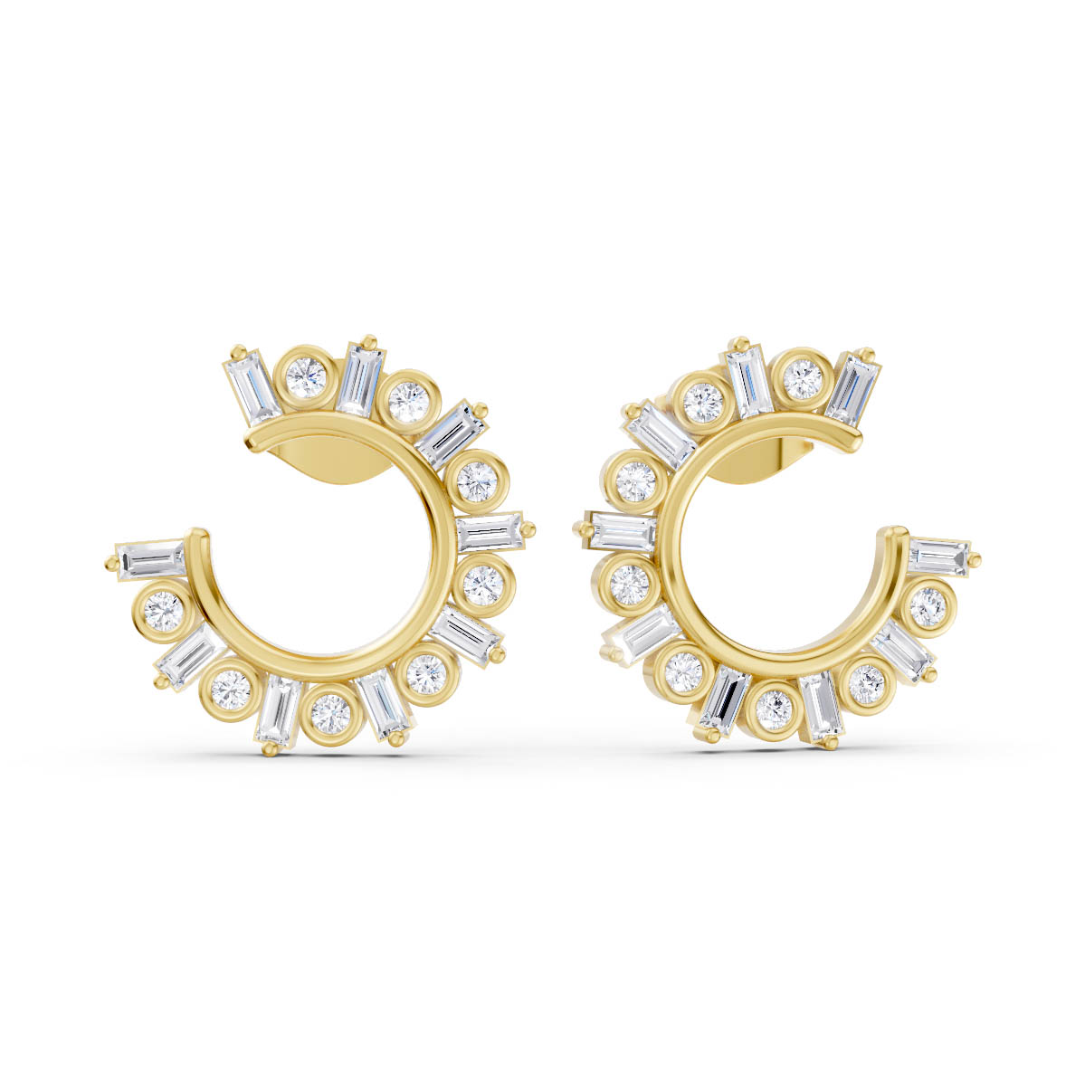 Baguette Diamond Hoop Earrings