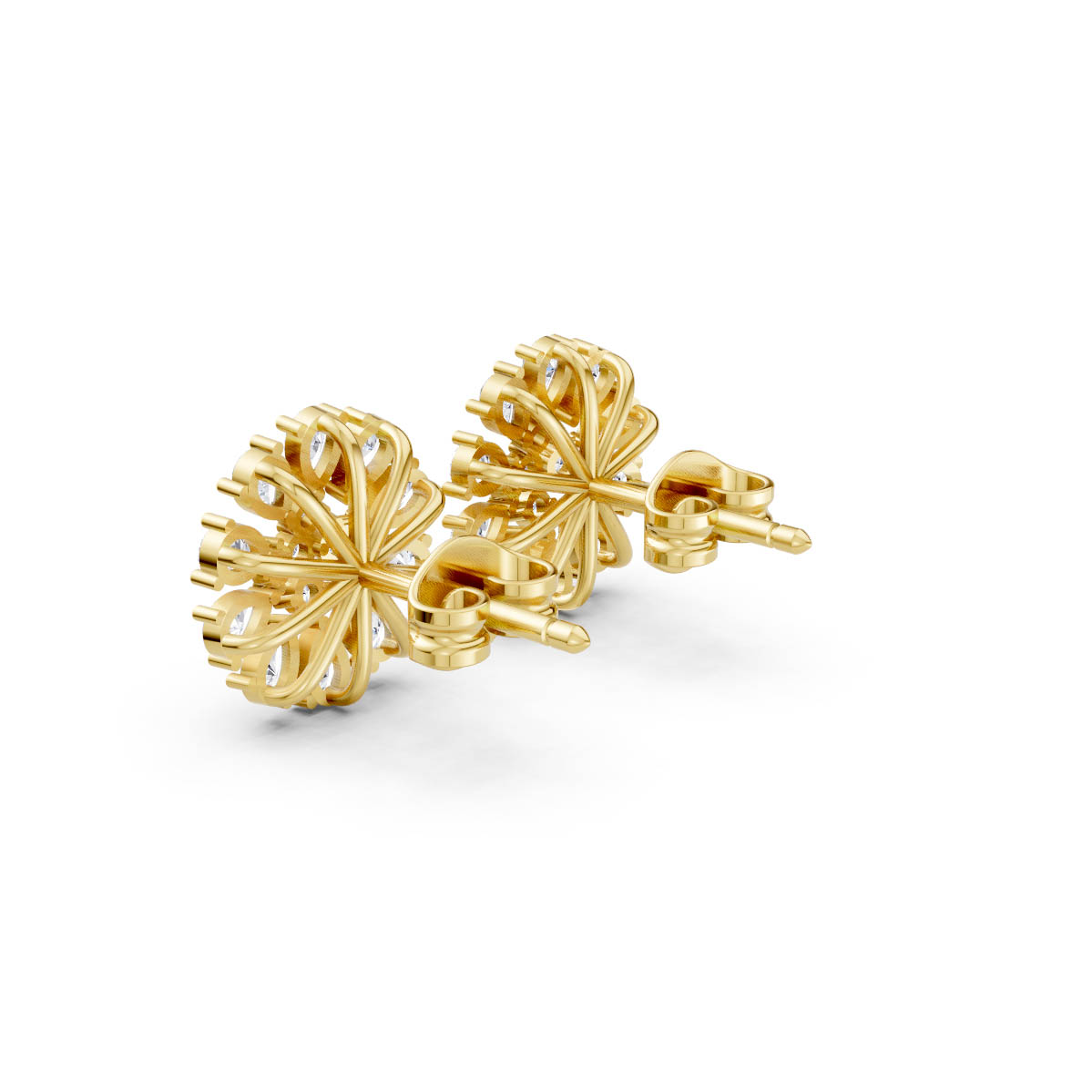 Pear Diamond Starburst Earrings view 3