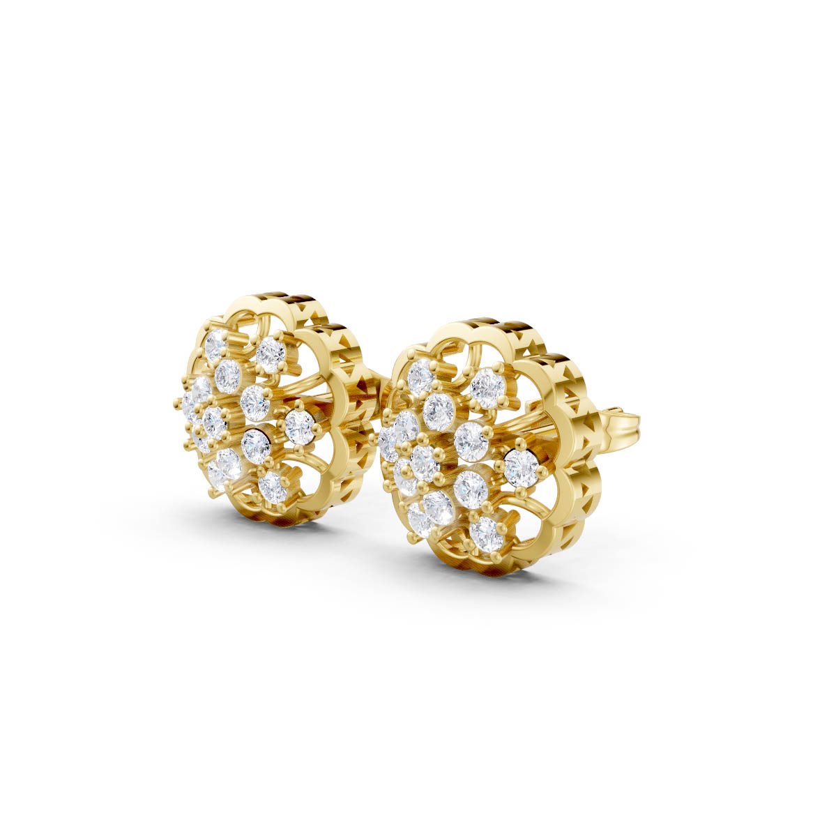Floral Diamond Mandala Earrings view 2