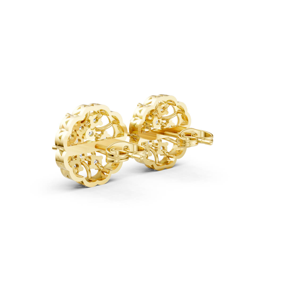 Floral Diamond Mandala Earrings view 3