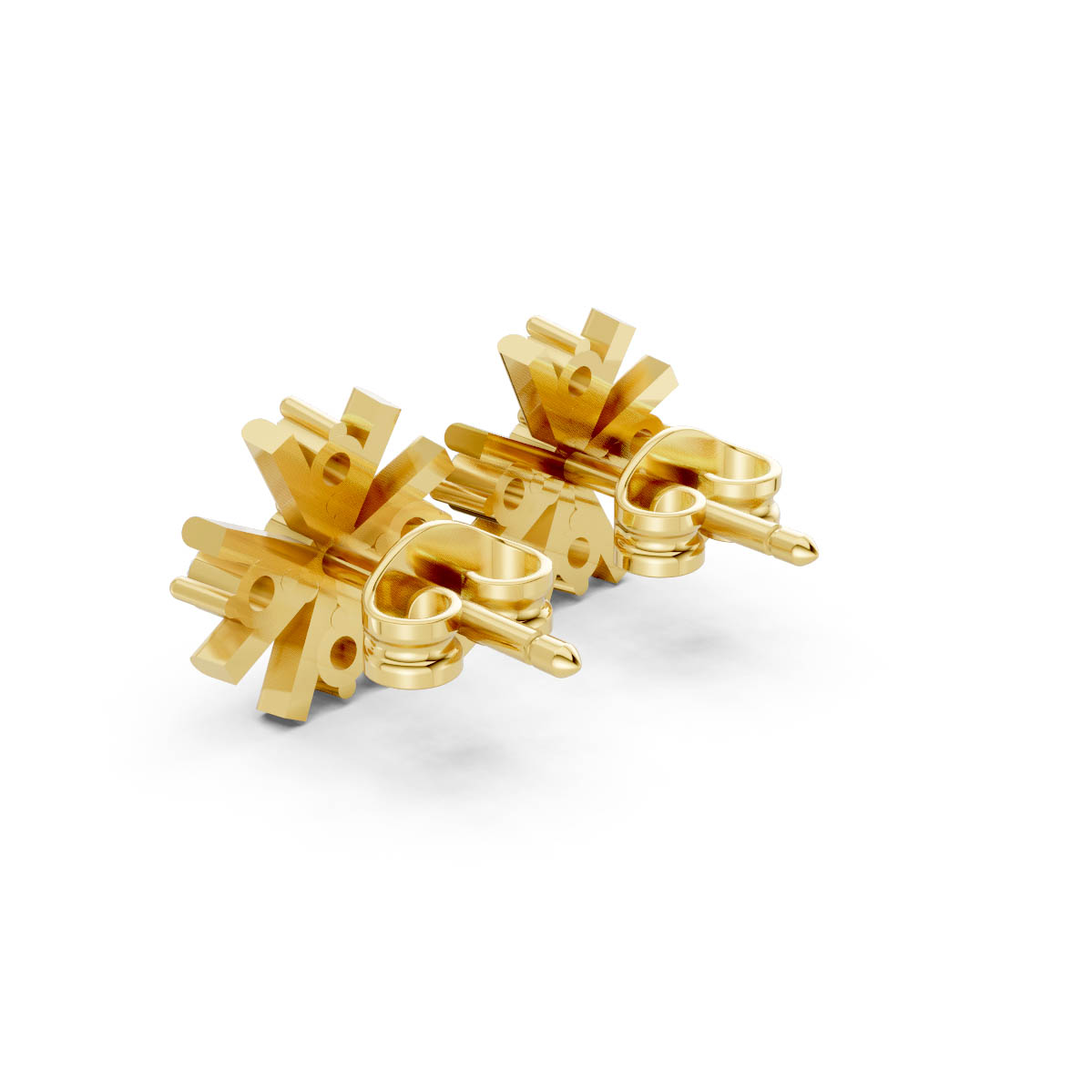 Geometric Starburst Gold Earrings view 3