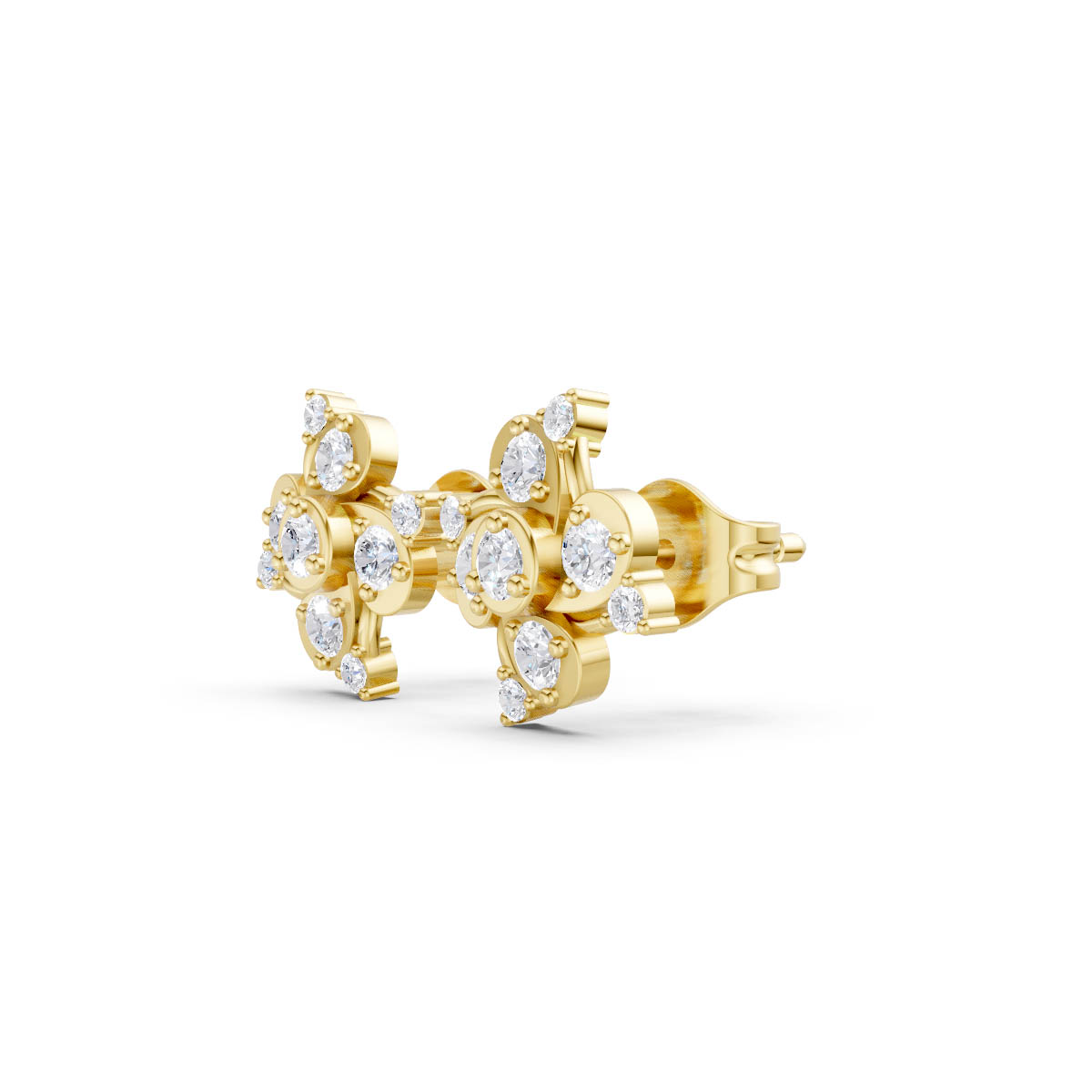 Interlocking Diamond Gold Earrings view 2