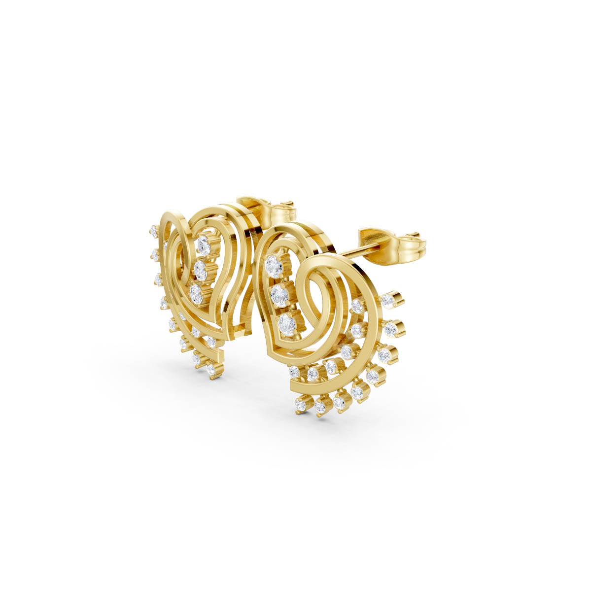 Radiant Loop Diamond Studs view 2
