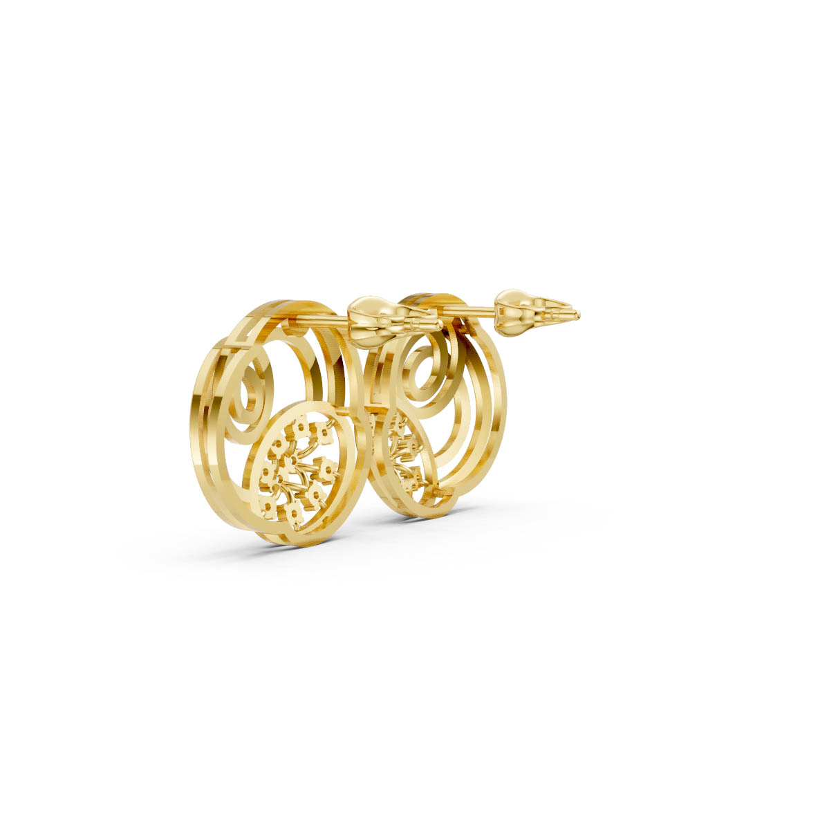 Orbit Diamond Gold Studs view 3