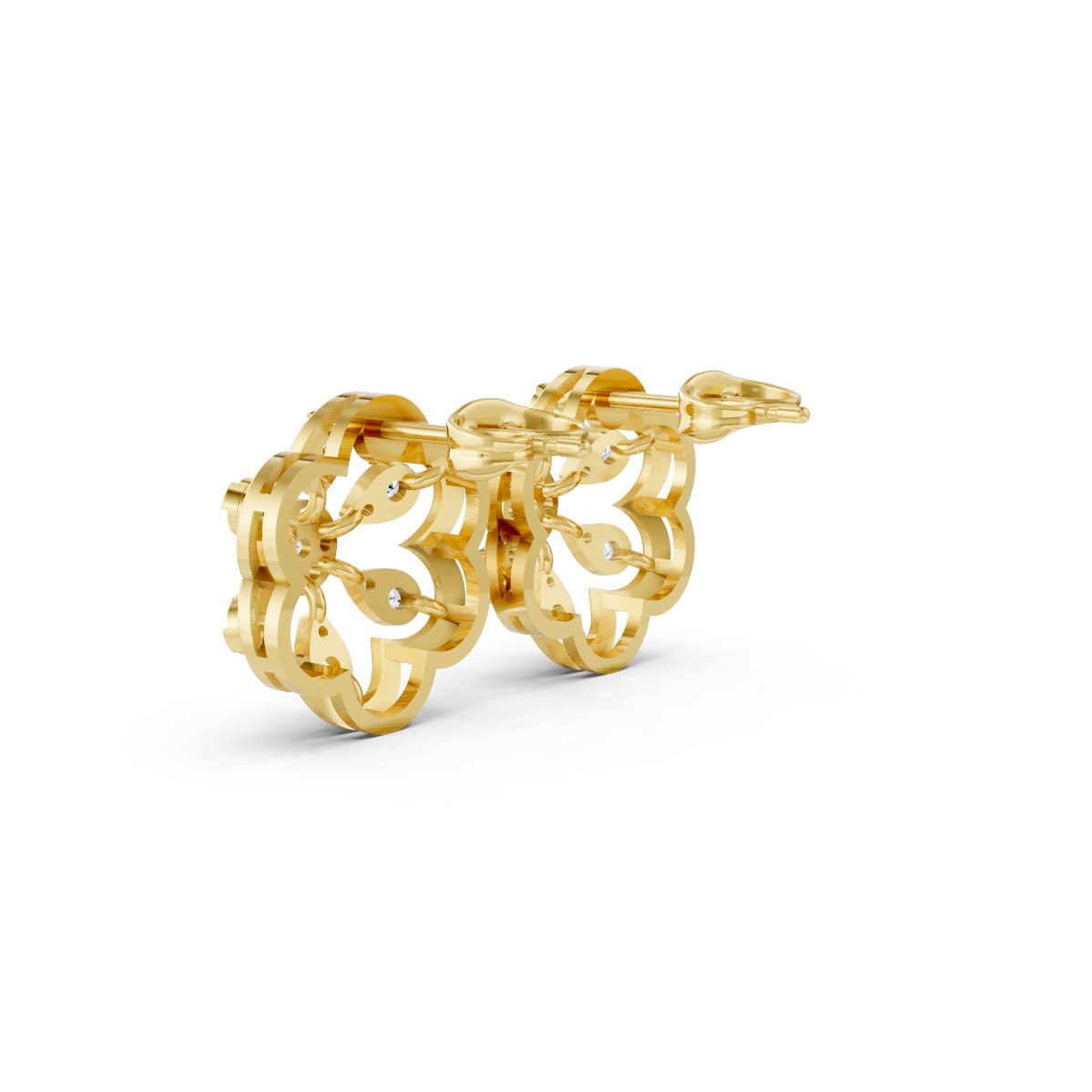 Bloom Diamond Gold Studs view 3