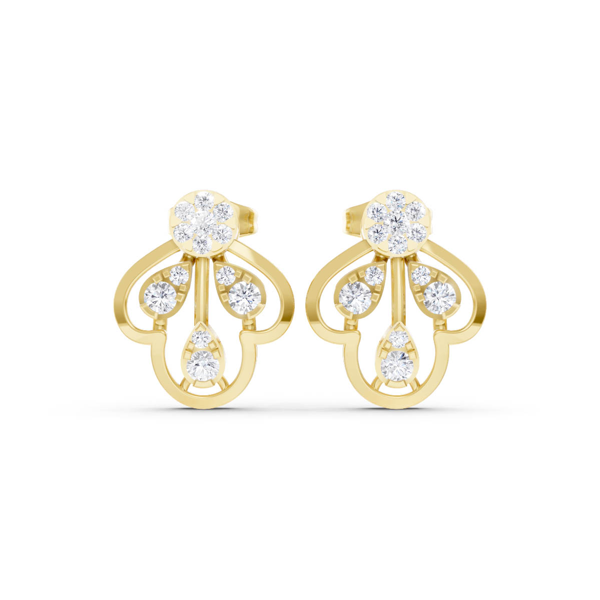Royal Clover Diamond Studs view 1