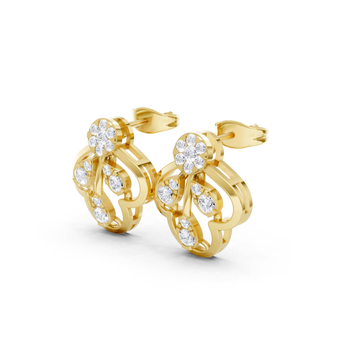 Royal Clover Diamond Studs view 2