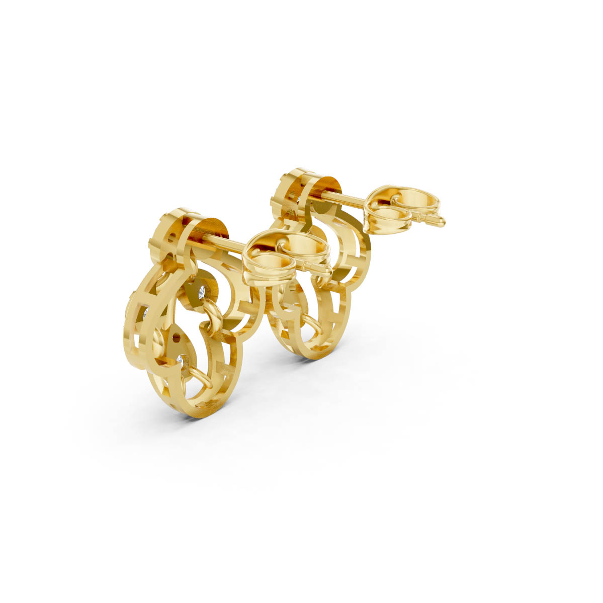 Royal Clover Diamond Studs view 3