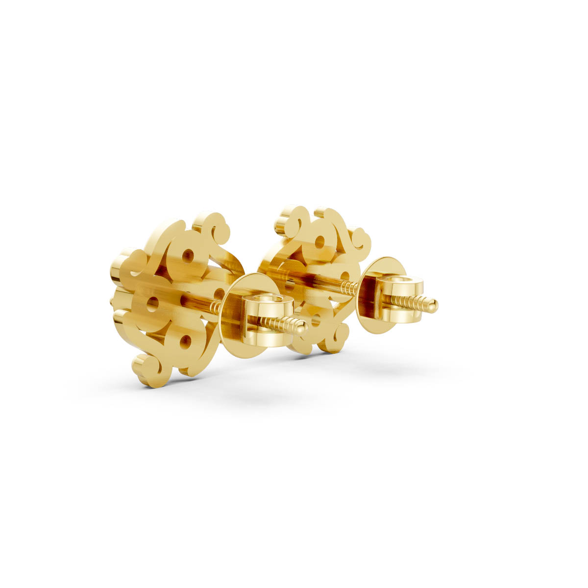 Vintage Floral Diamond Studs view 3