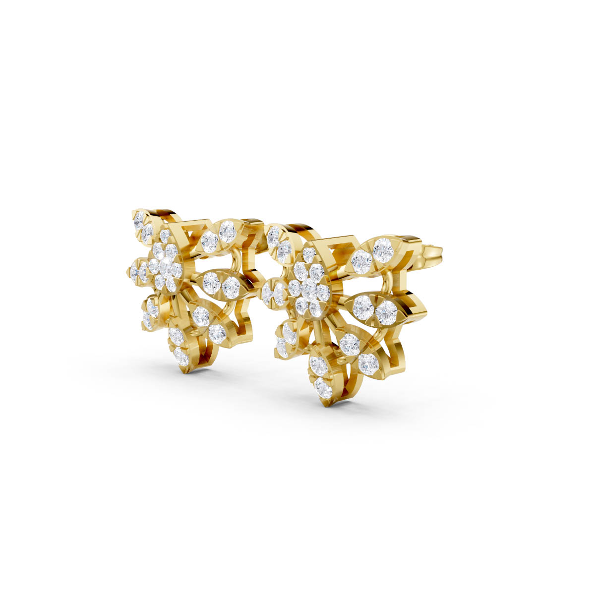 Floral Spark Diamond Studs view 2