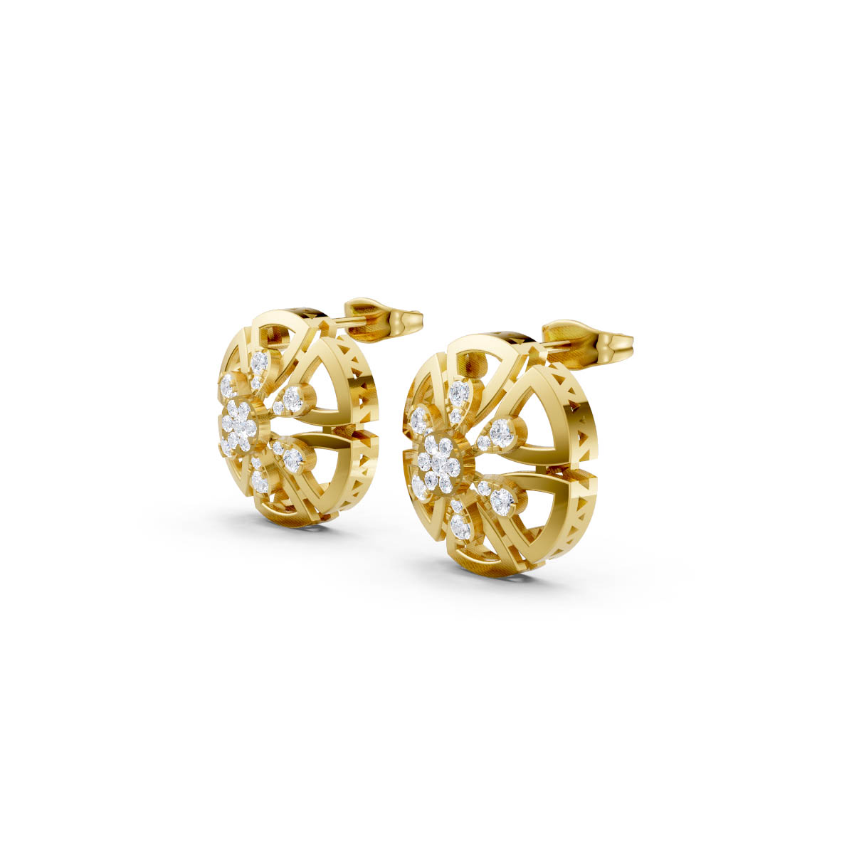 Radiant Bloom Diamond Studs view 2