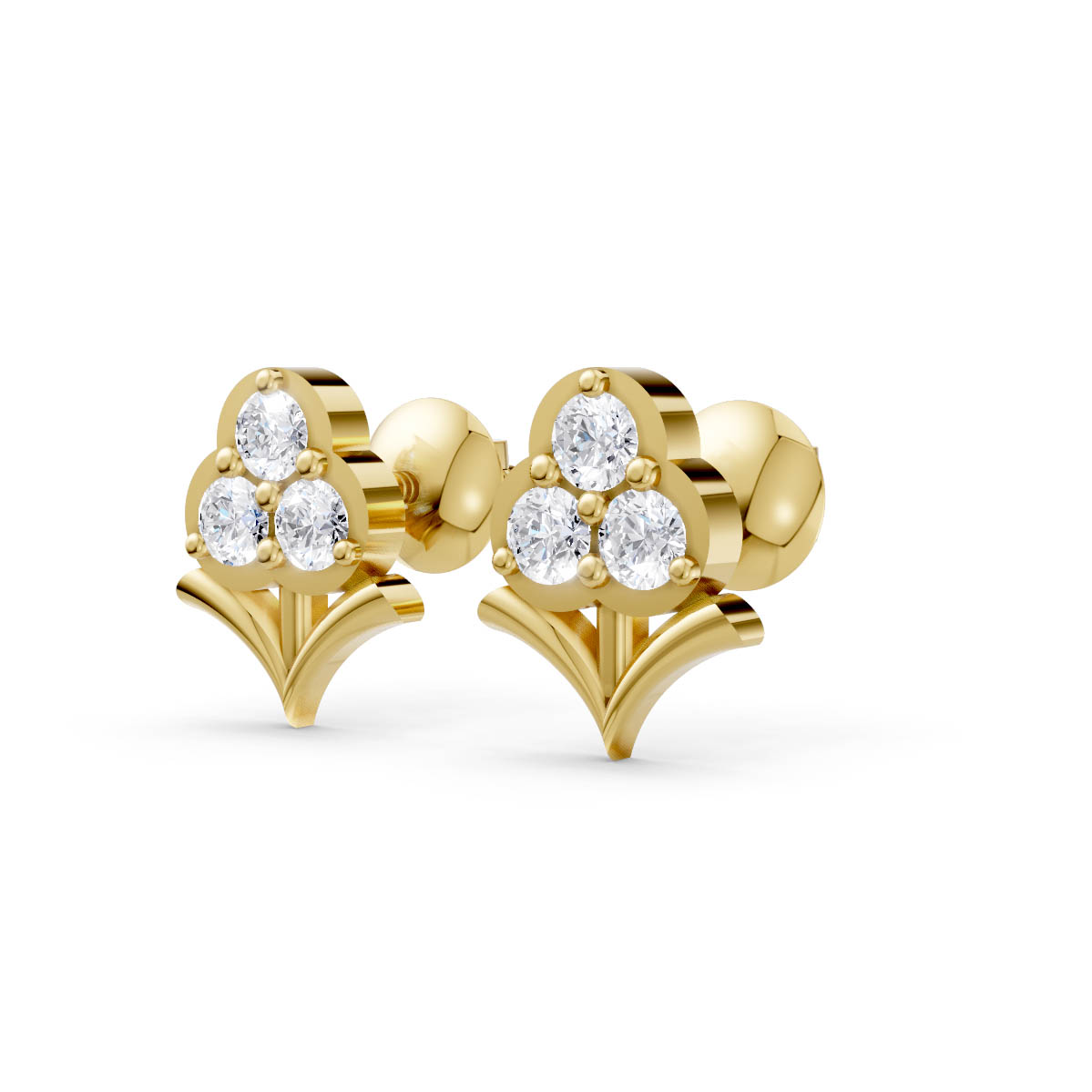 Petal Spark Diamond Studs view 2