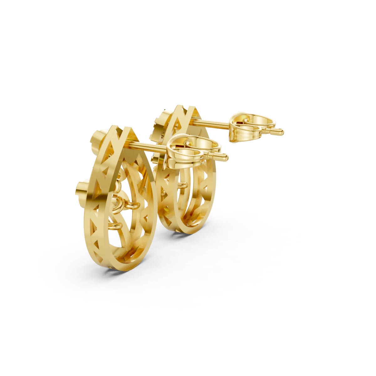 Elegant Teardrop Diamond Studs view 3