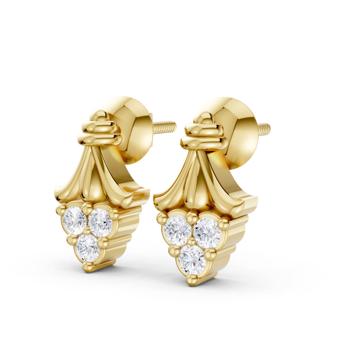 Royal Drop Diamond Studs view 2