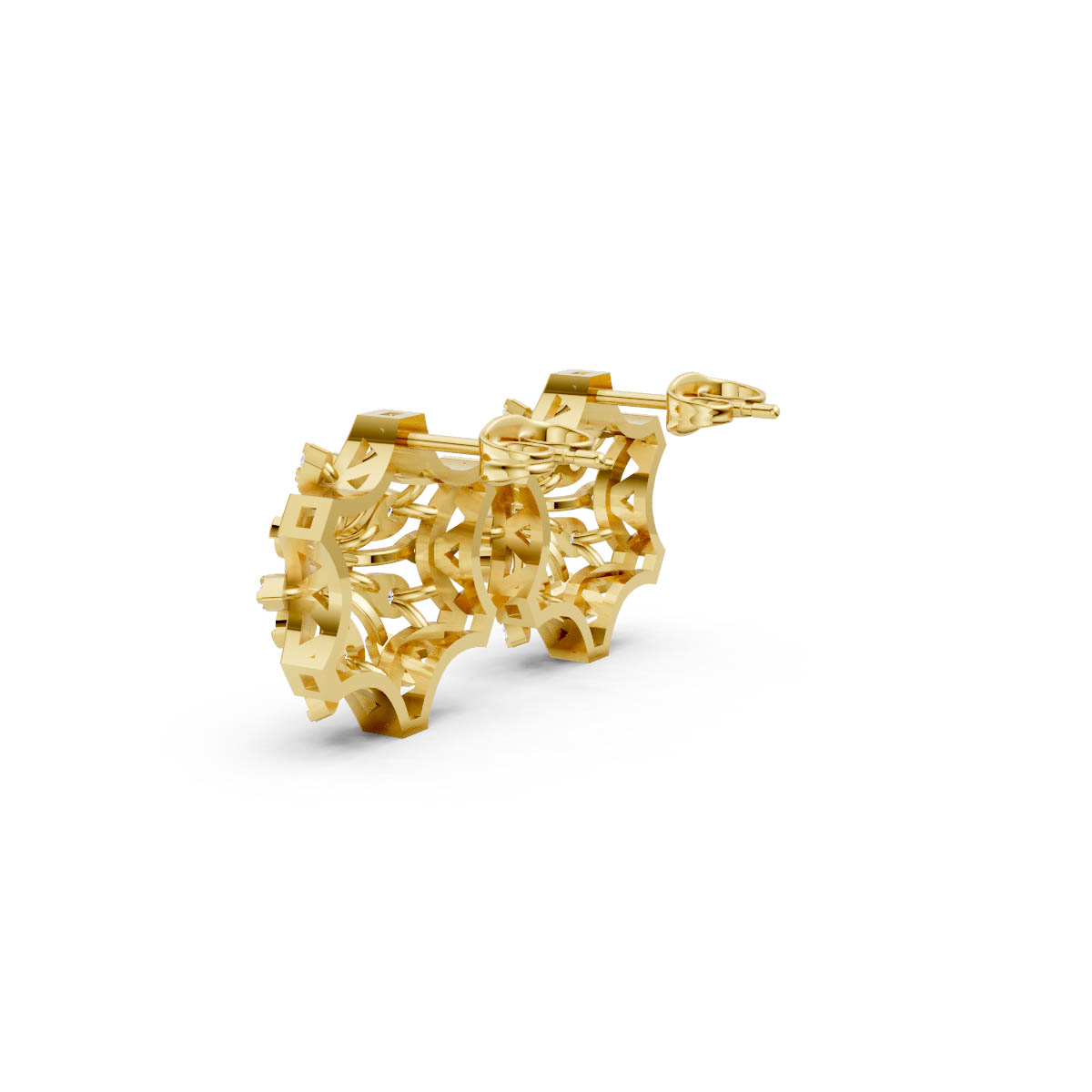 Radiant Floral Diamond Studs view 3