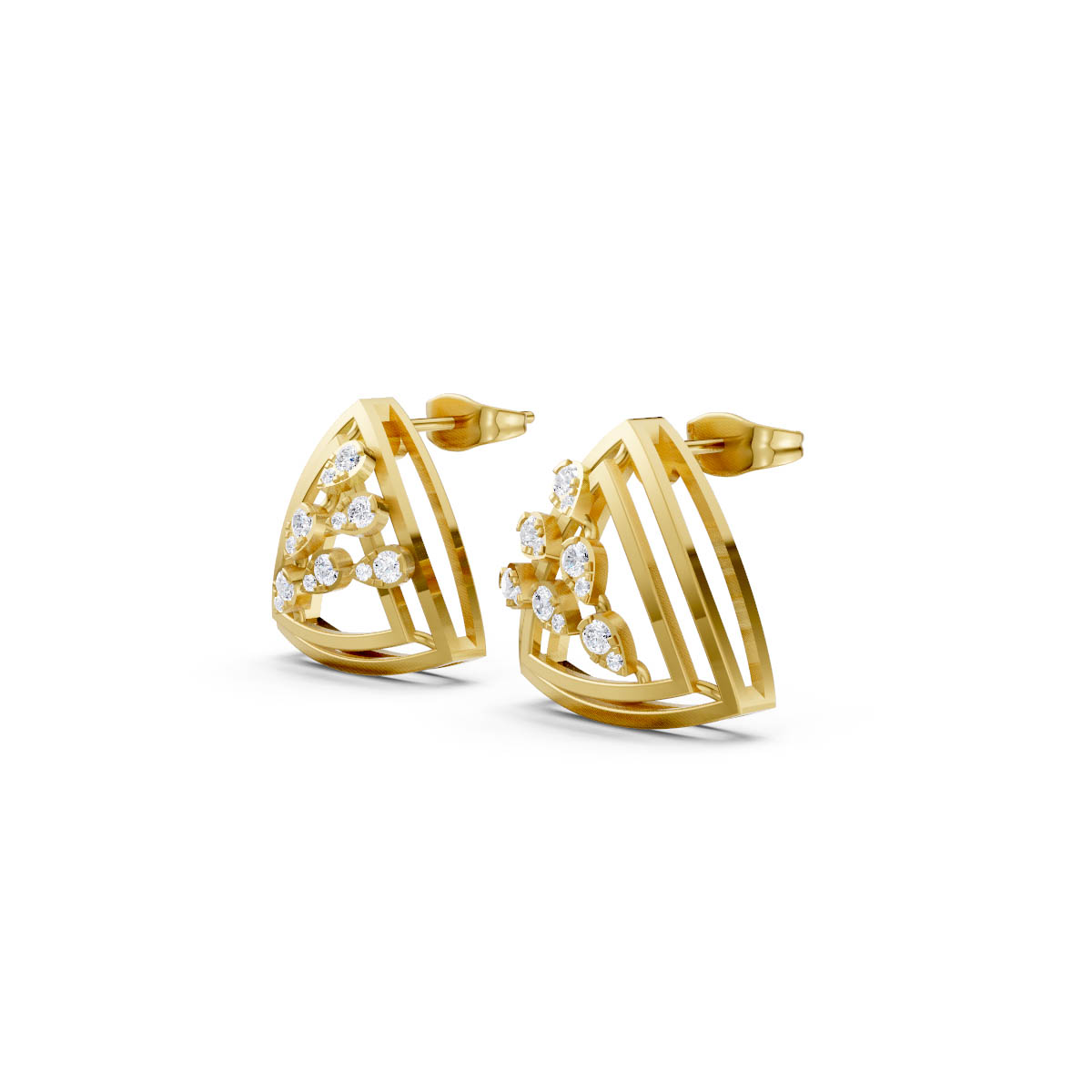 Triangular Diamond Frame Studs view 2