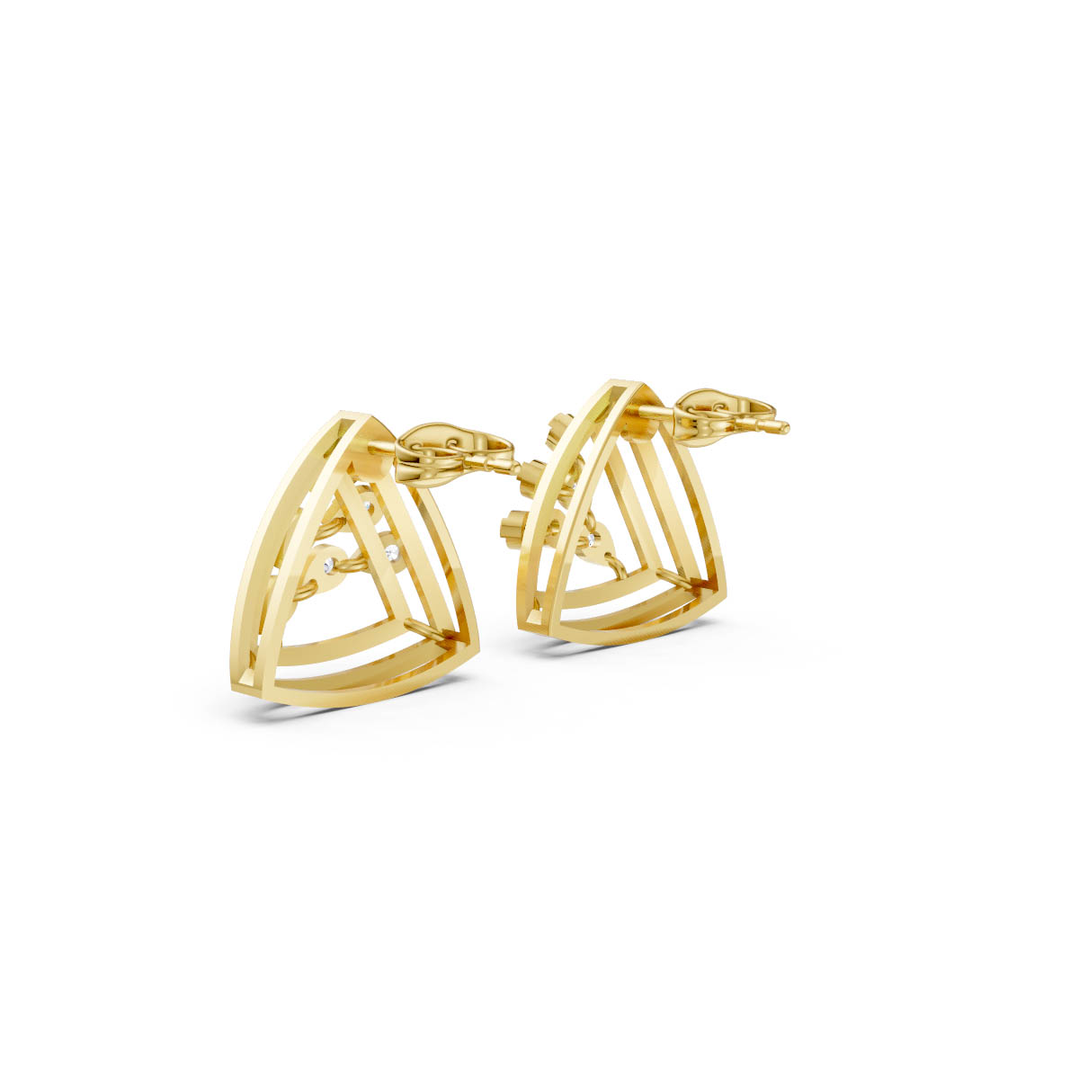 Triangular Diamond Frame Studs view 3