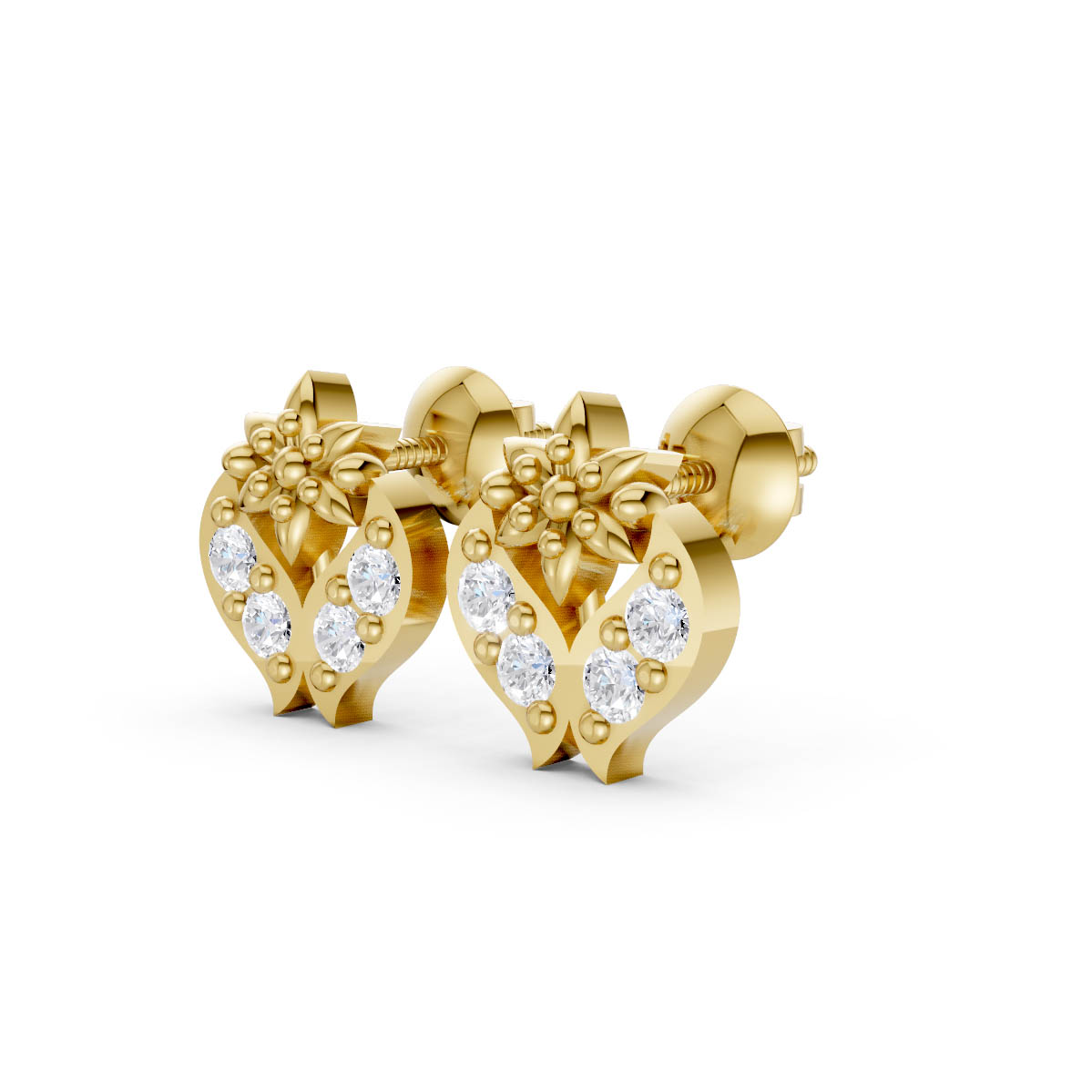Celestial Bloom Gold Studs view 2