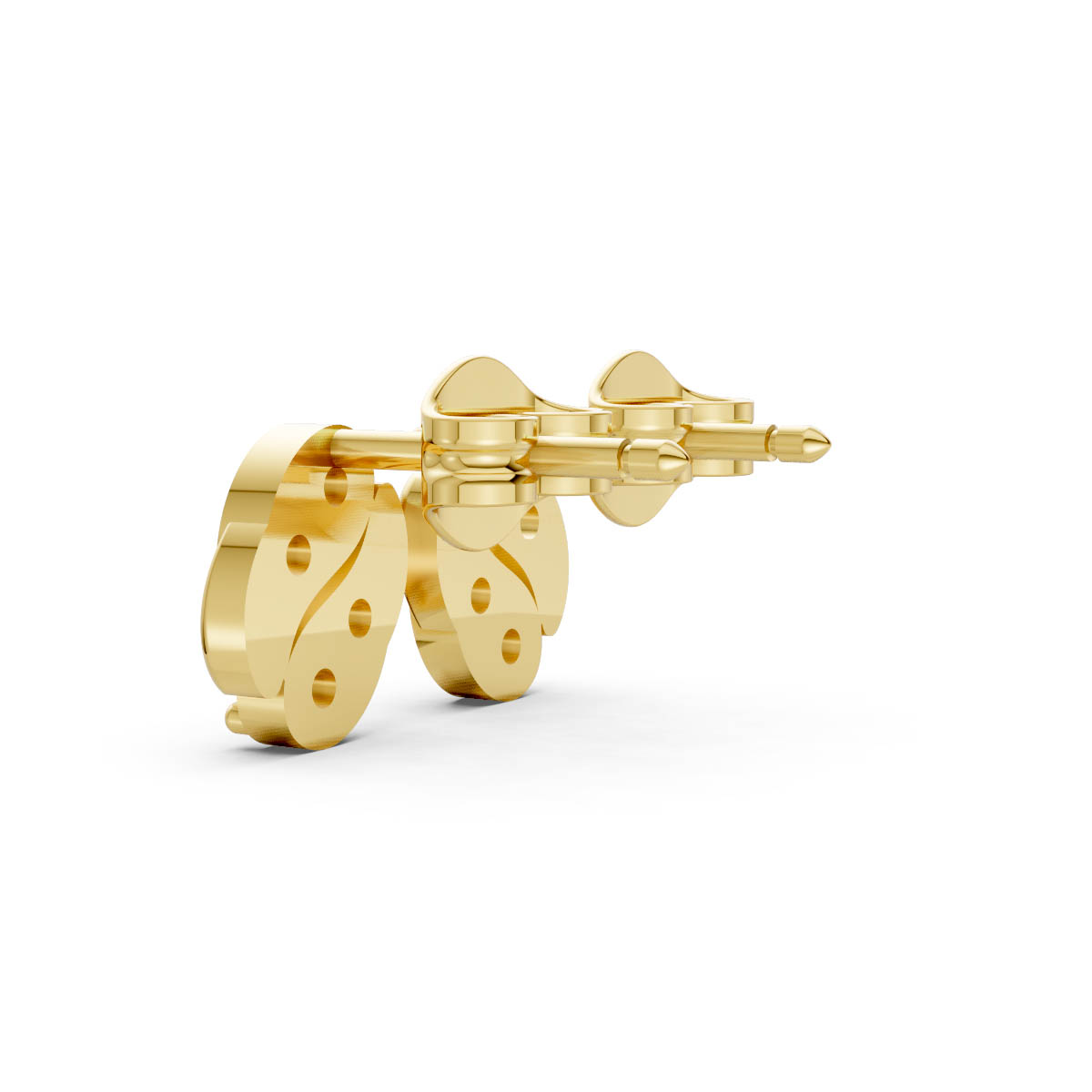 Twisted Diamond Gold Studs view 3